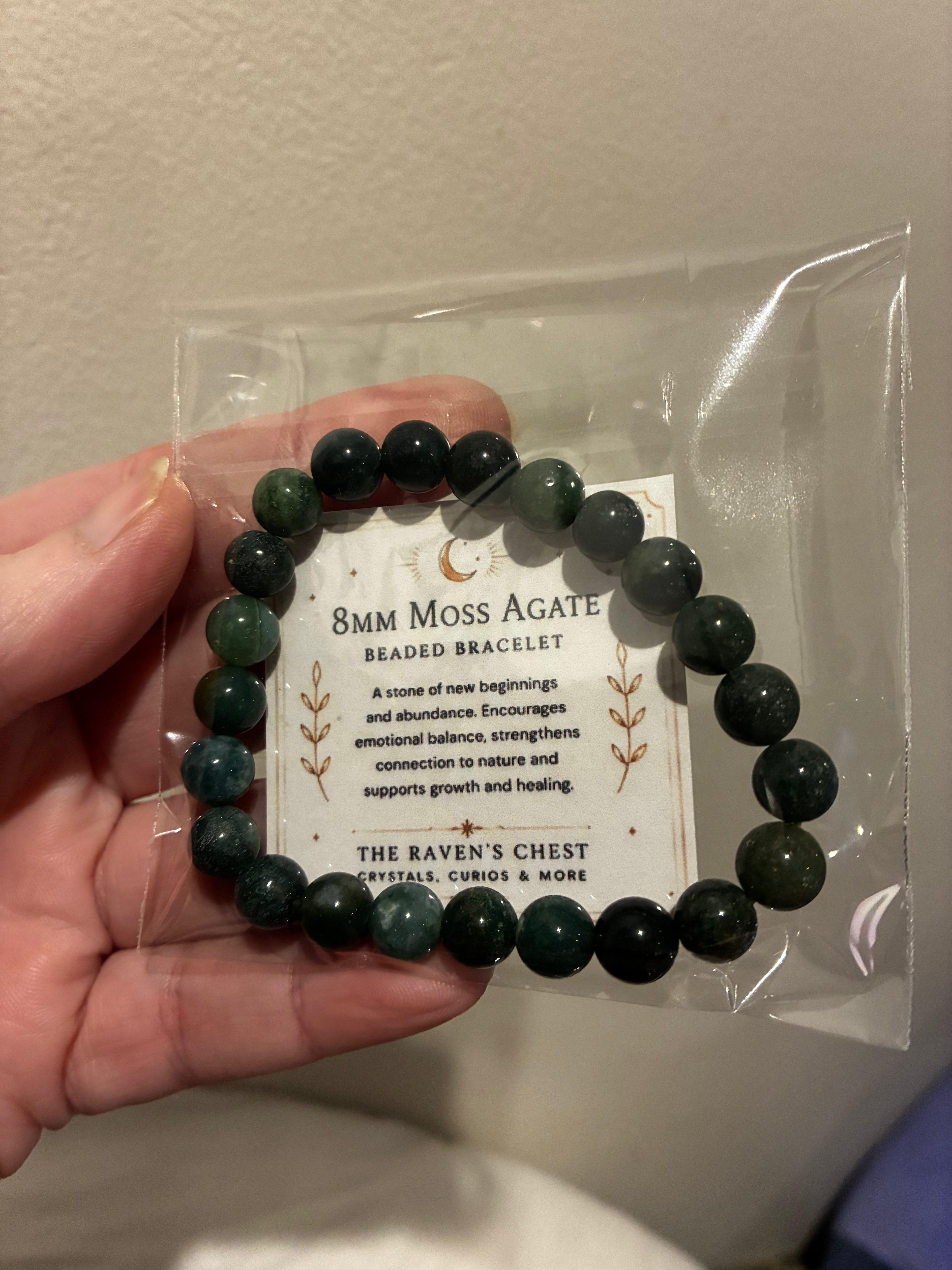 8mm Moss Agate Bracelet
