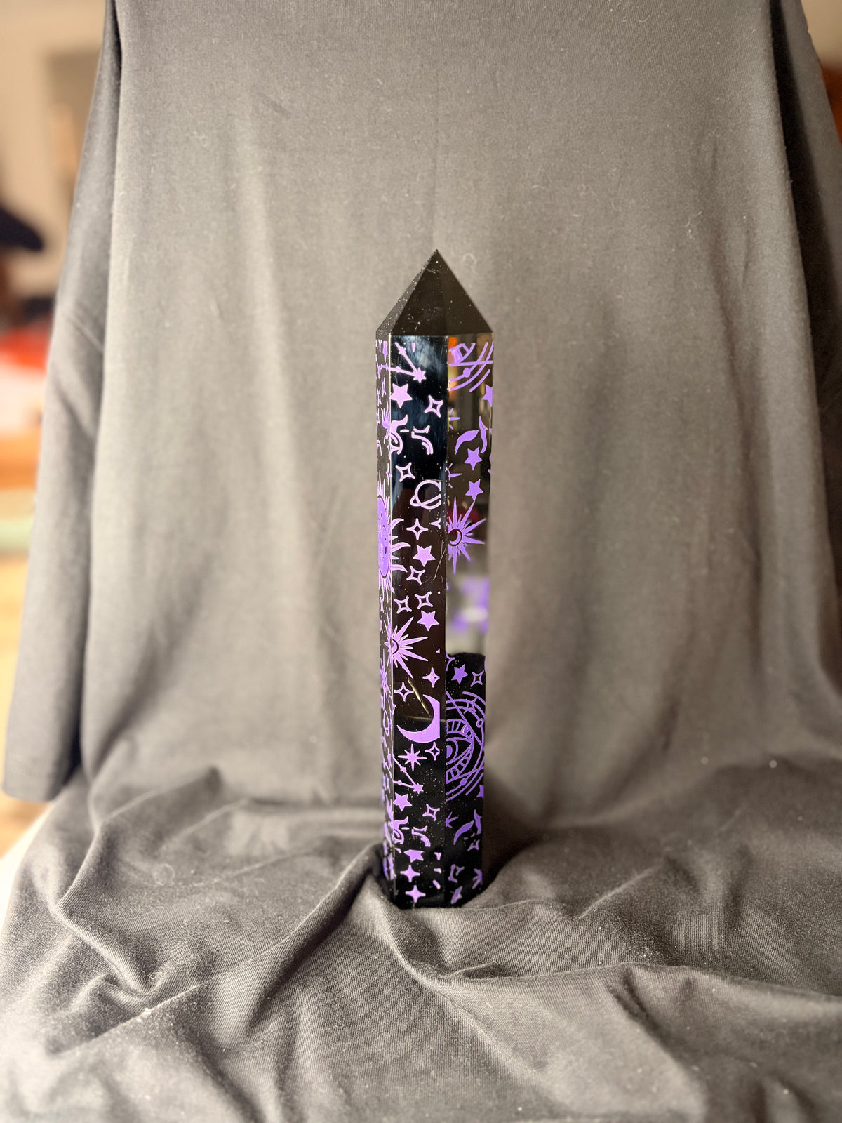 Black Obsidian Decorated Tower
