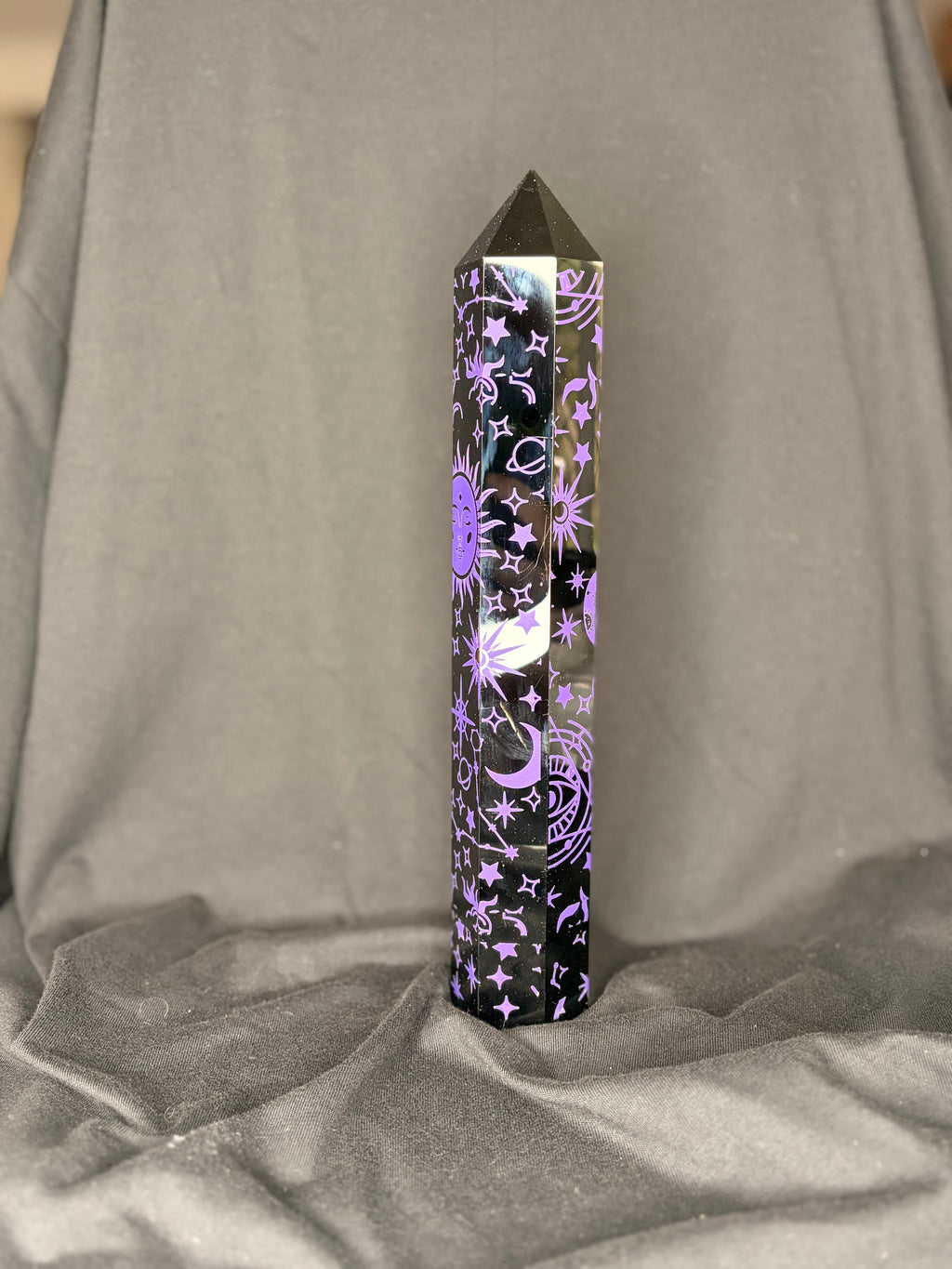 Black Obsidian Decorated Tower