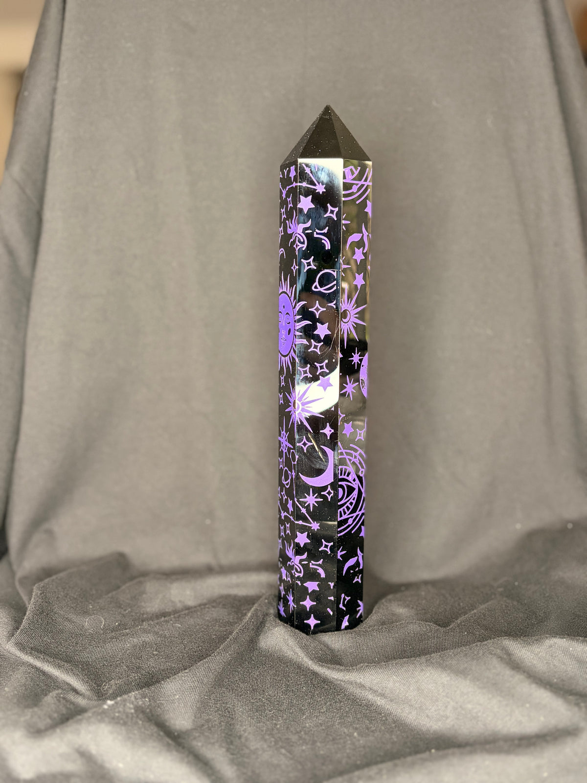 Black Obsidian Decorated Tower