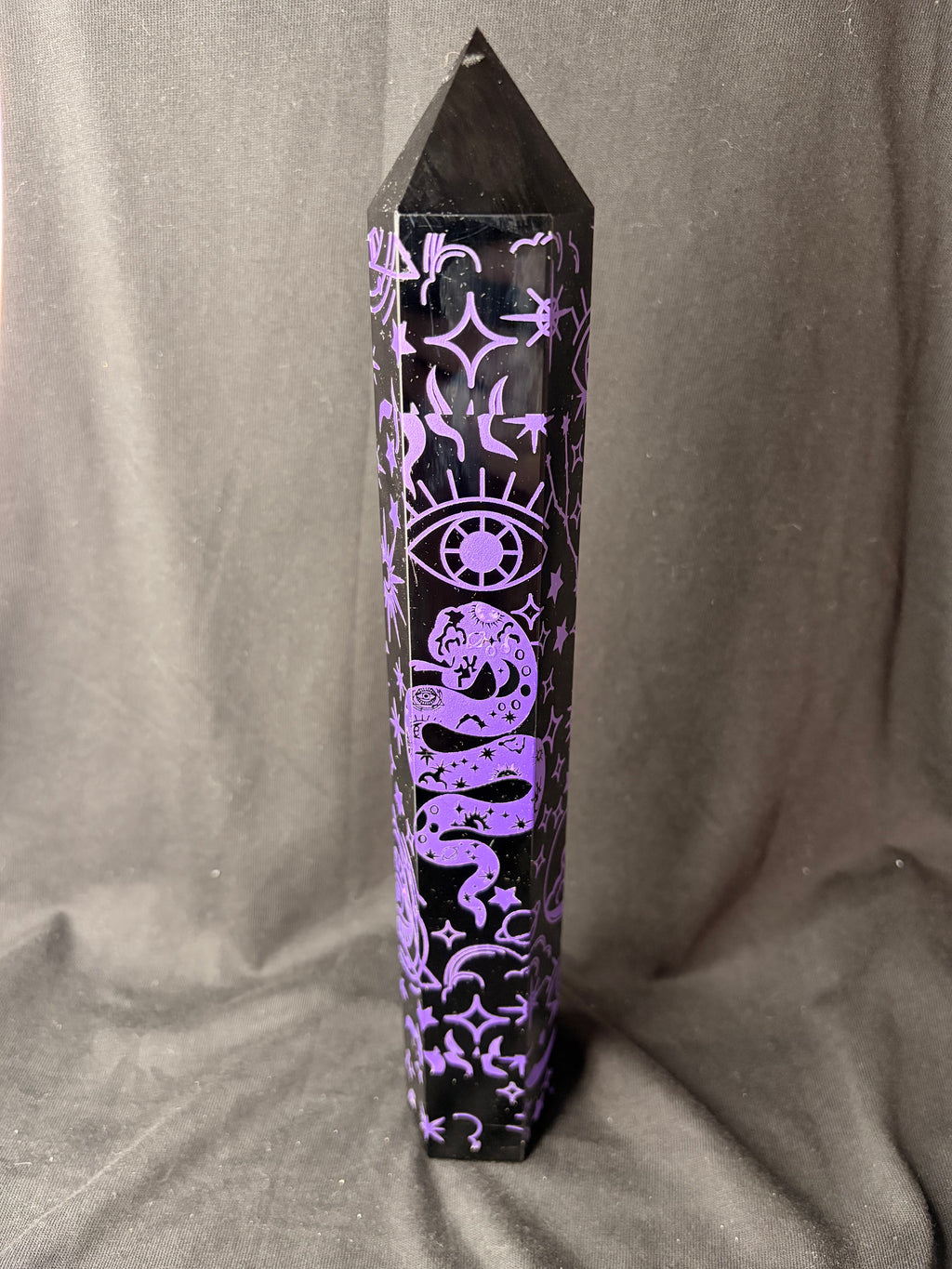 Black Obsidian Decorated Tower