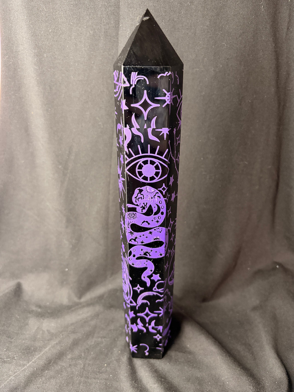 Black Obsidian Decorated Tower