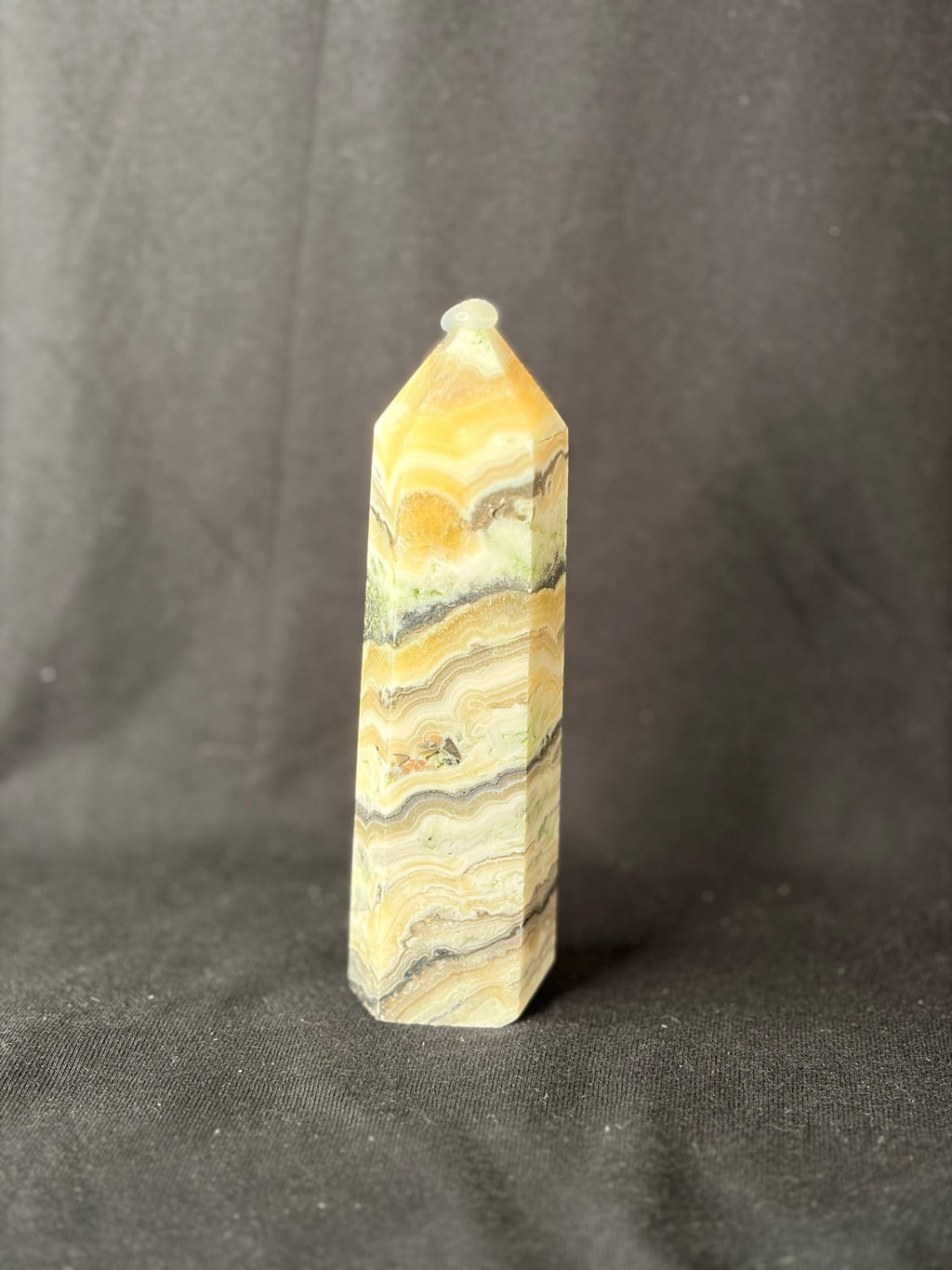 Dendritic Orange Banded Calcite Point