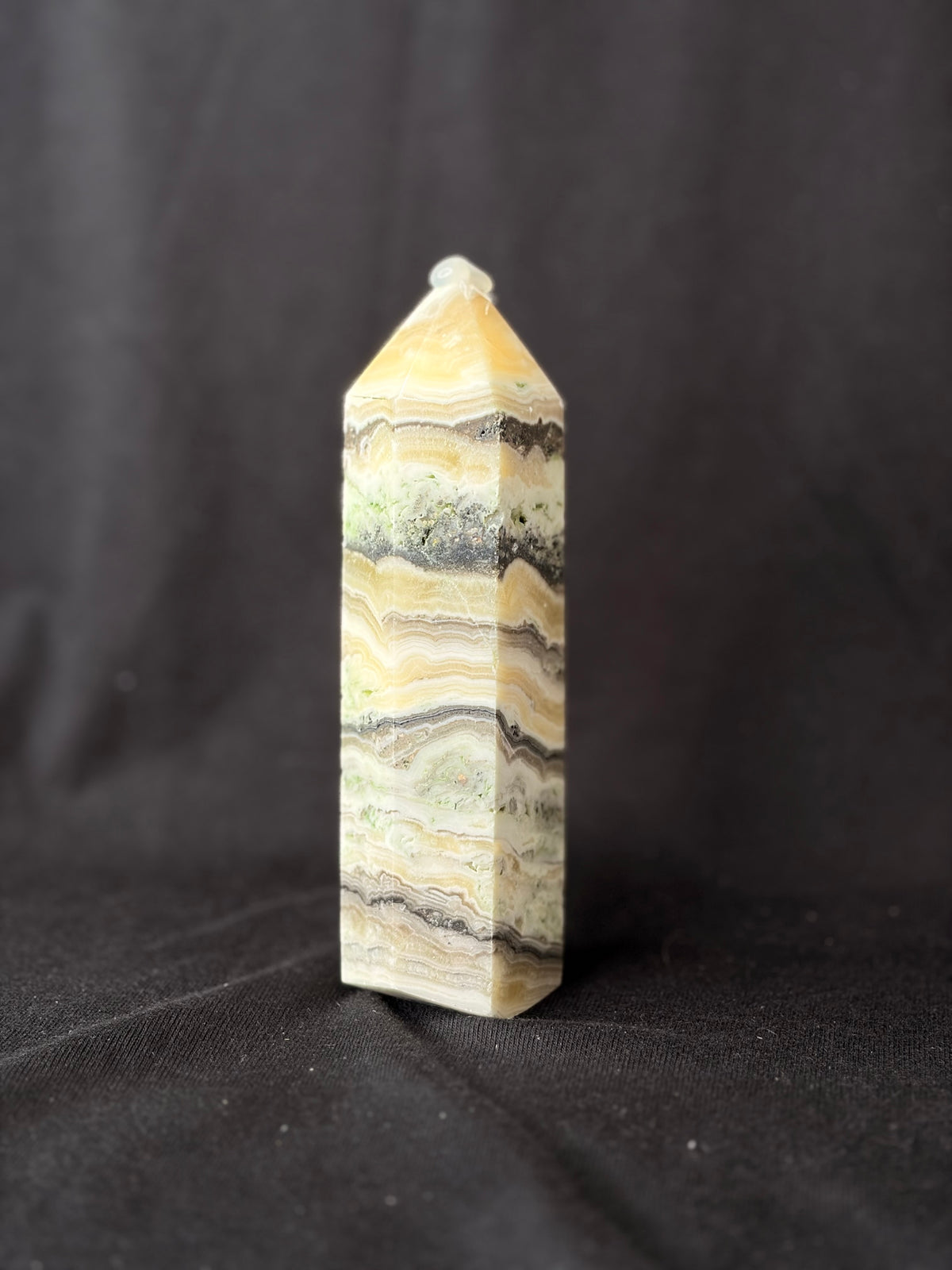 Dendritic Orange Banded Calcite Point