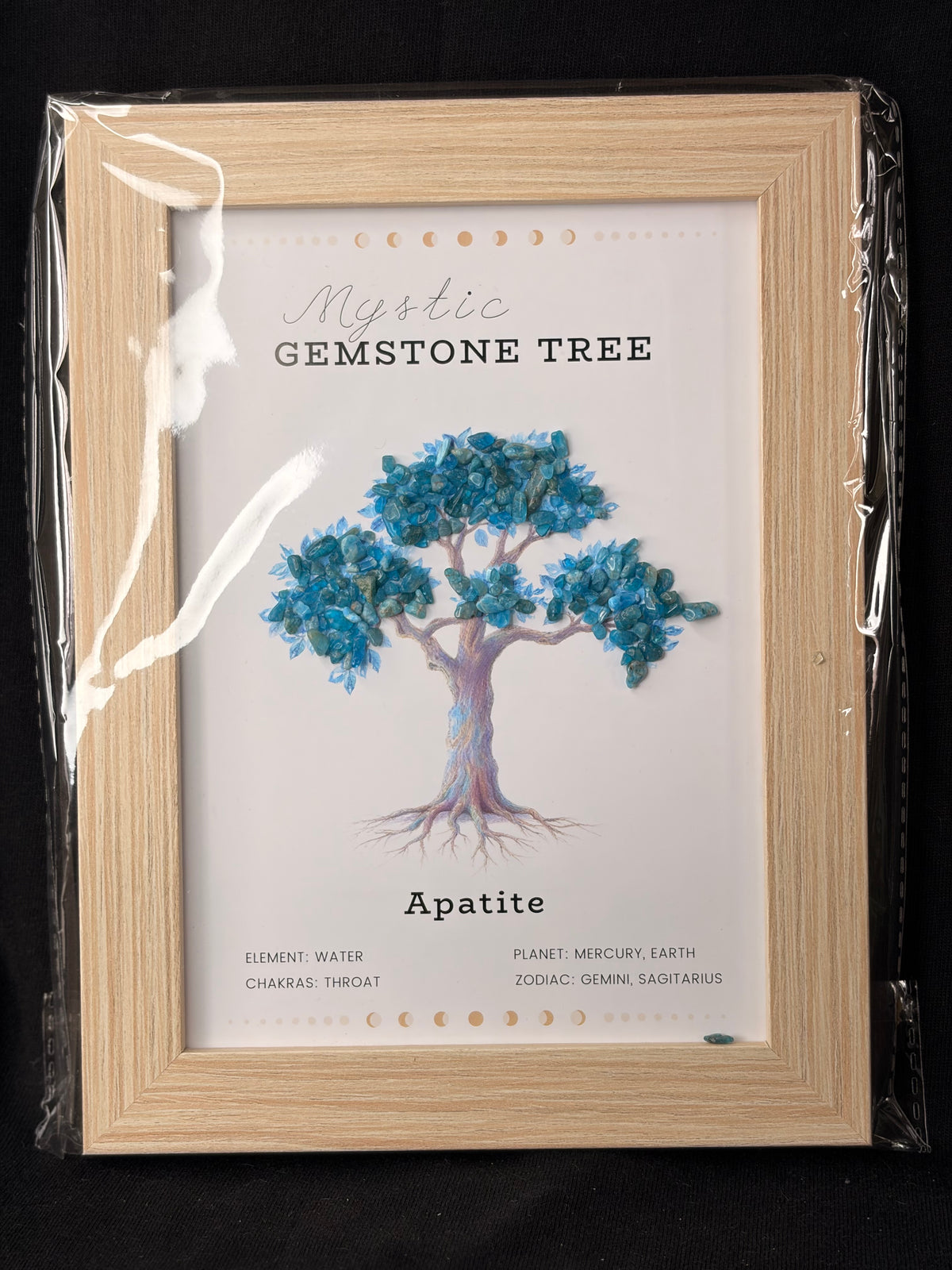 Blue Apatite Gemstone Tree Frame