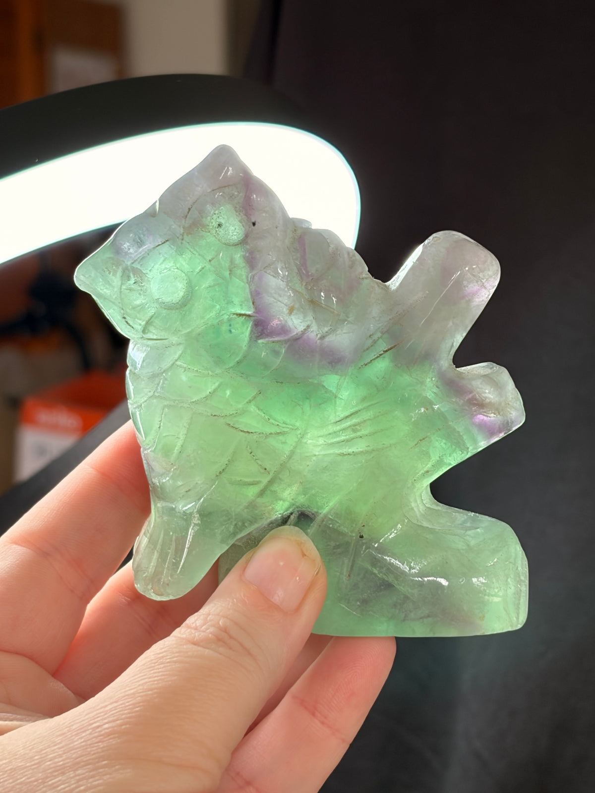 Fluorite Owl Carving
