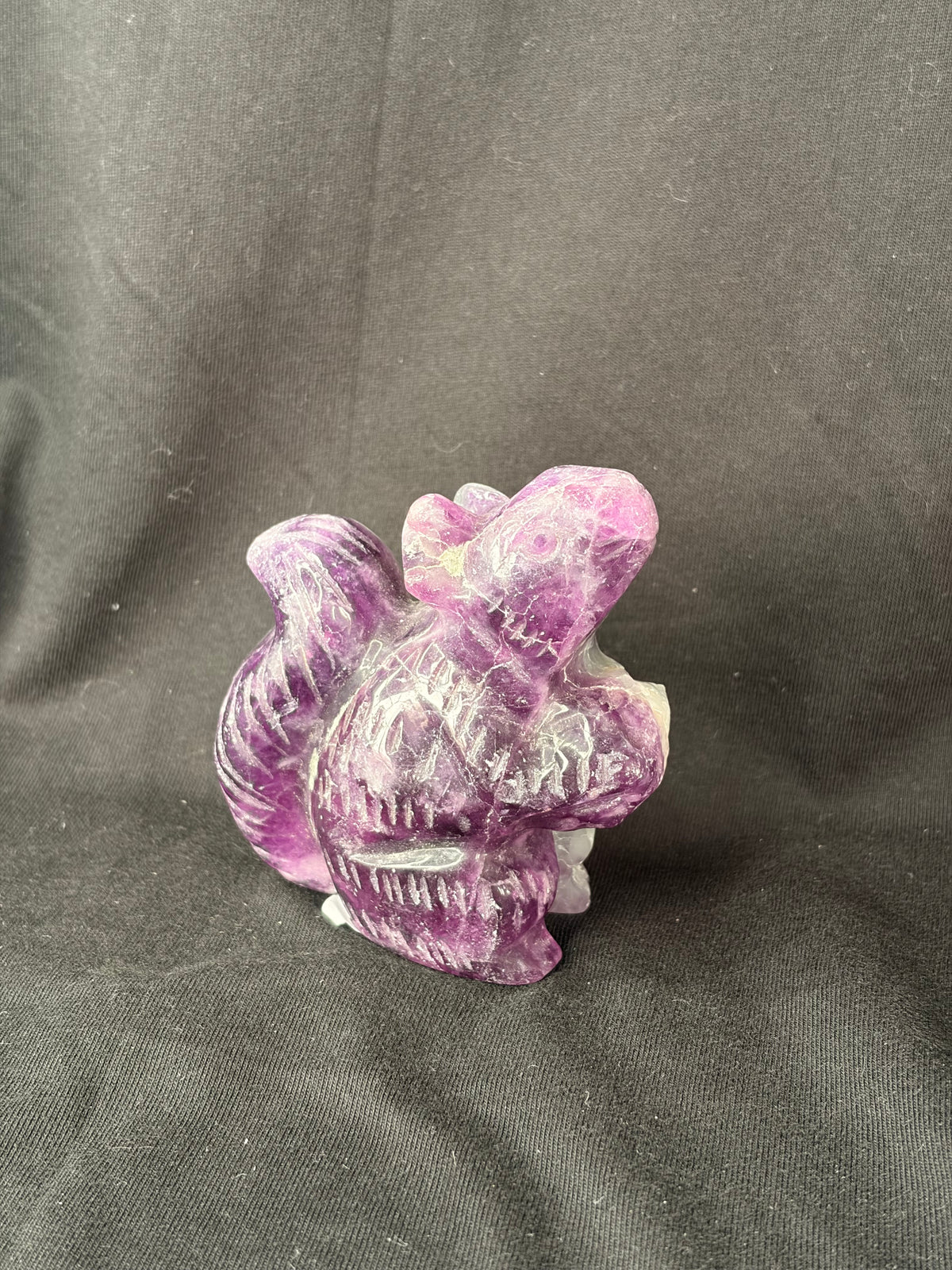 Fluorite Squirrel Carving 2