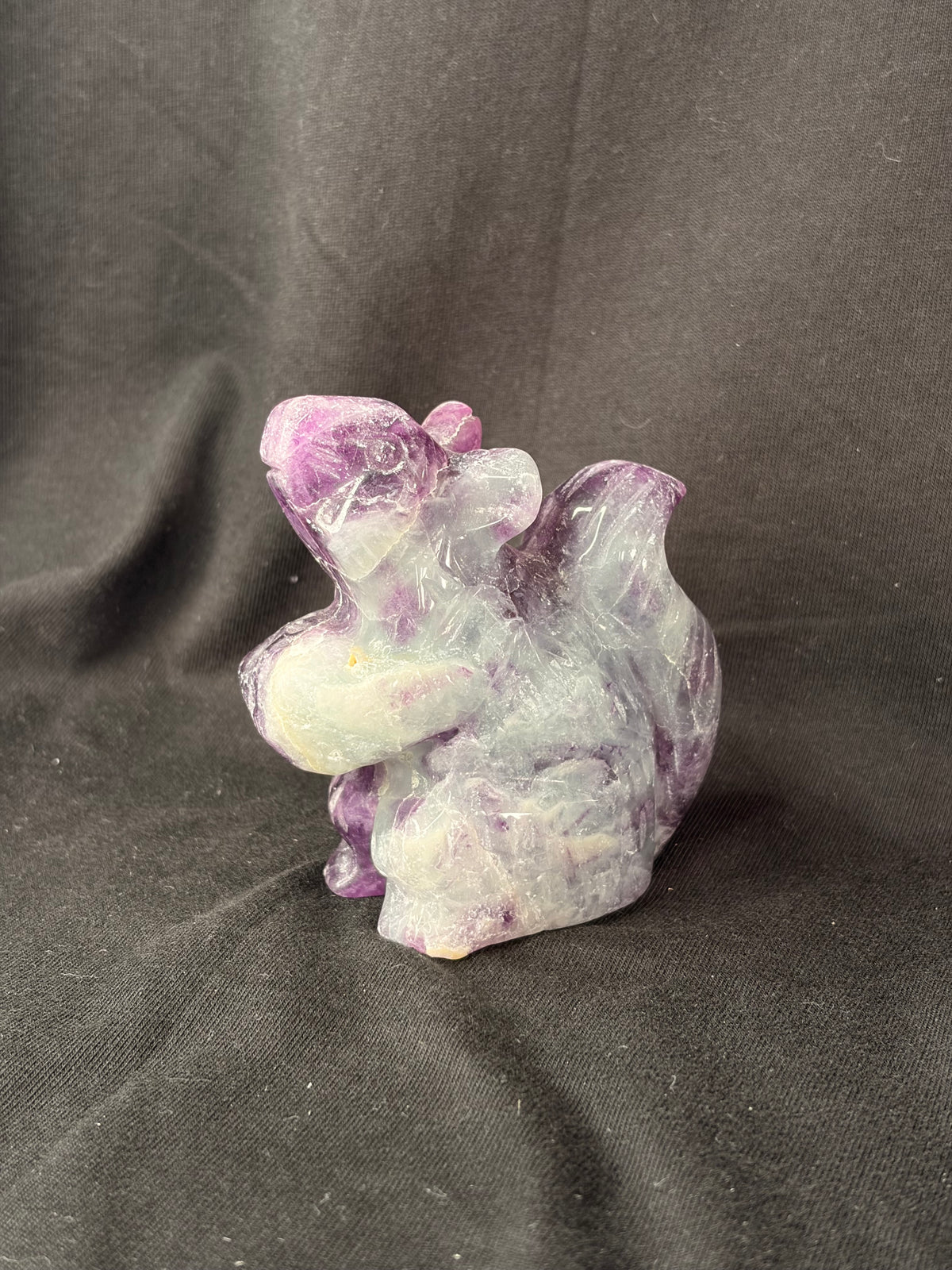 Fluorite Squirrel Carving 2