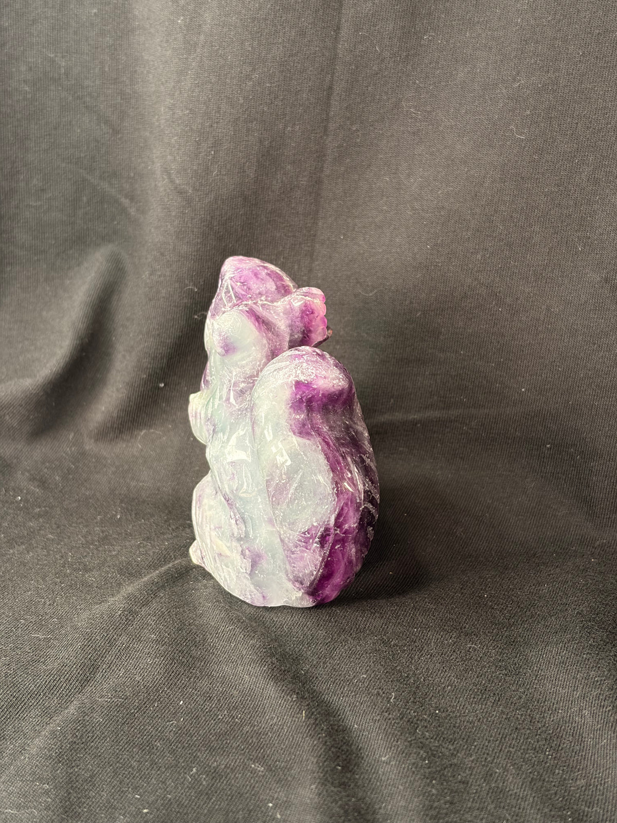 Fluorite Squirrel Carving 2