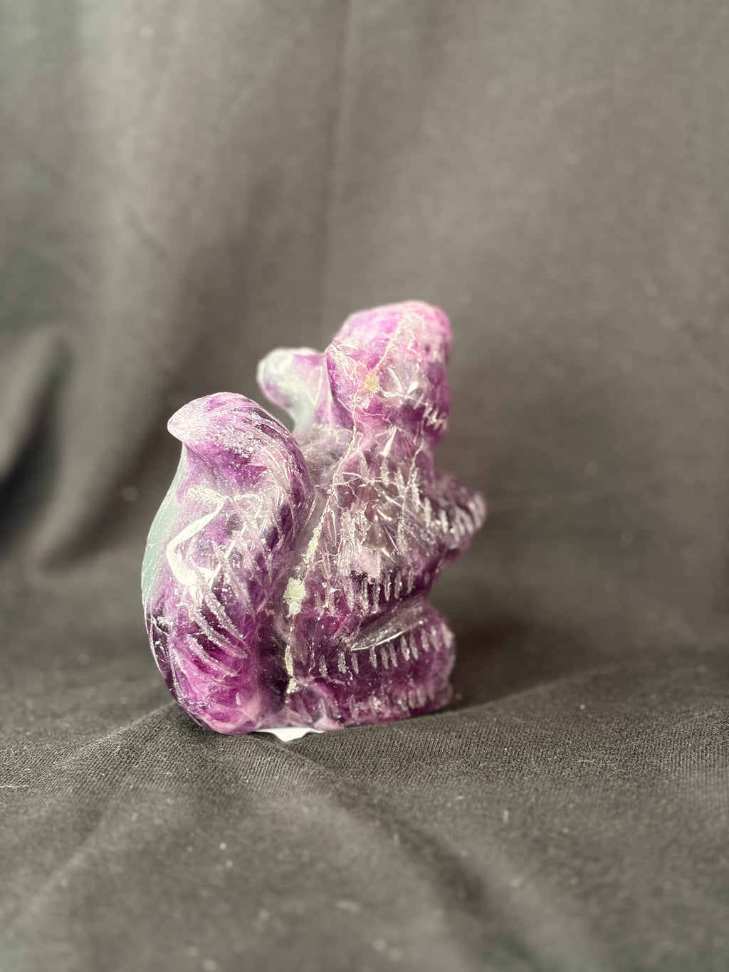 Fluorite Squirrel Carving 2