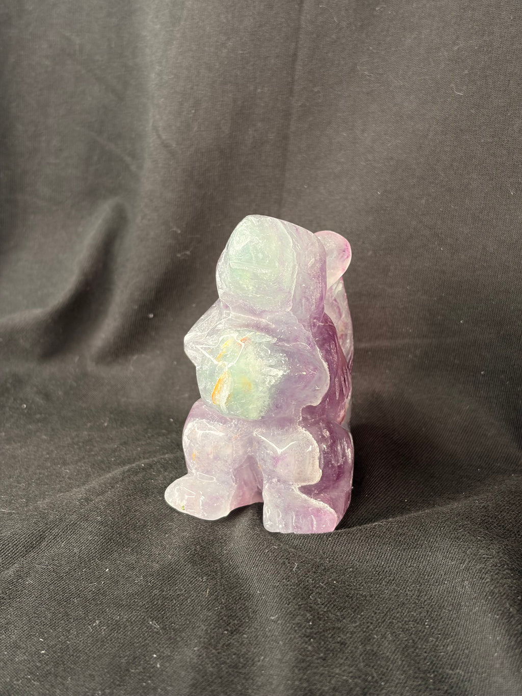 Rainbow Fluorite Squirrel Carving