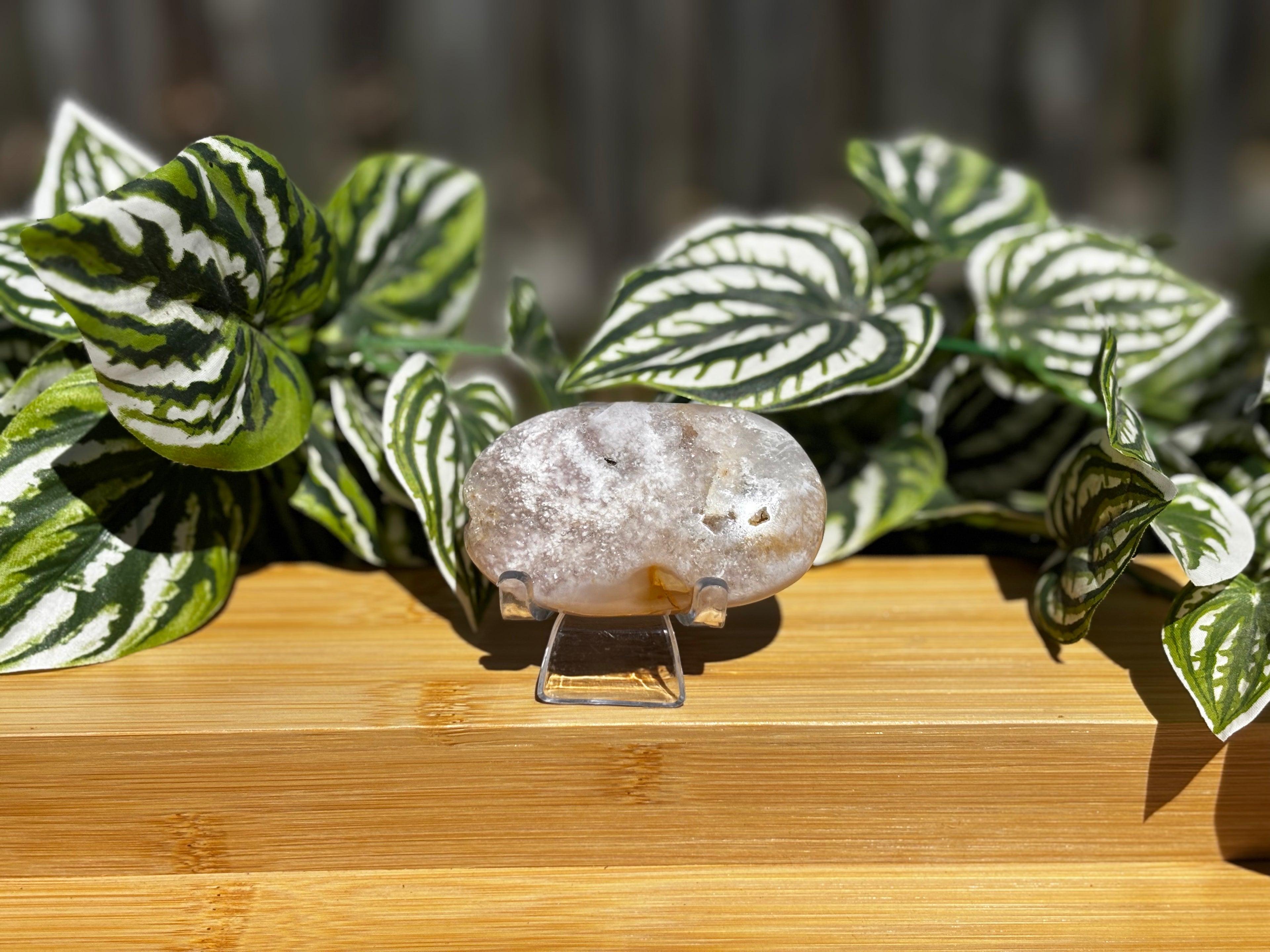 Pink Amethyst Palm Stone