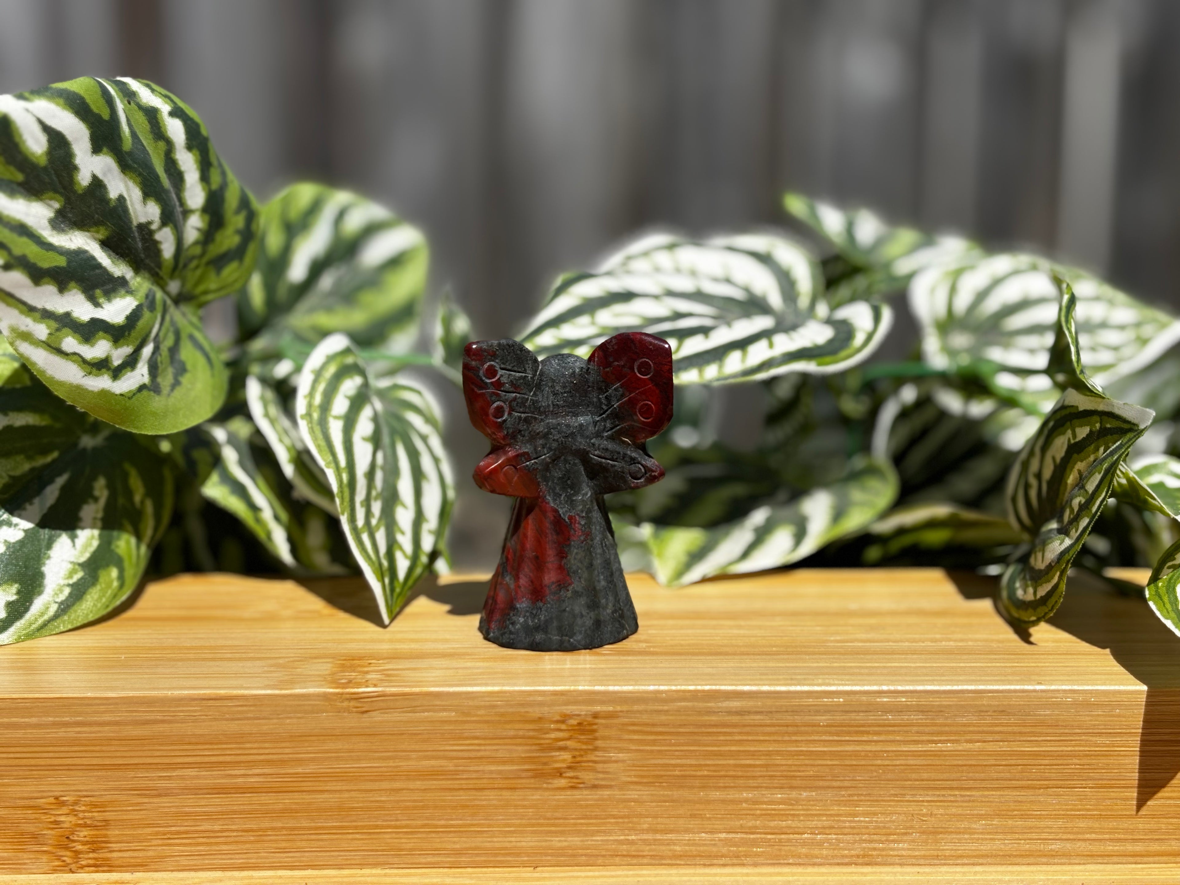 Brecciated Red Jasper Angel Carving