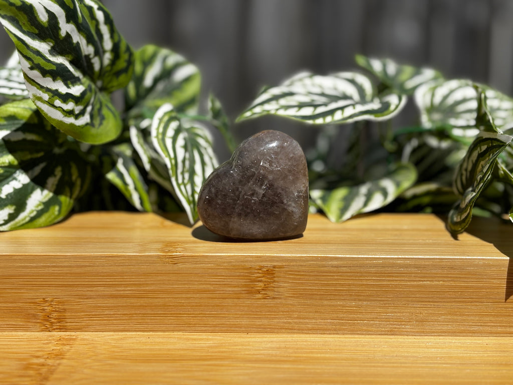 Smokey Quartz Heart with Fire Inclusion