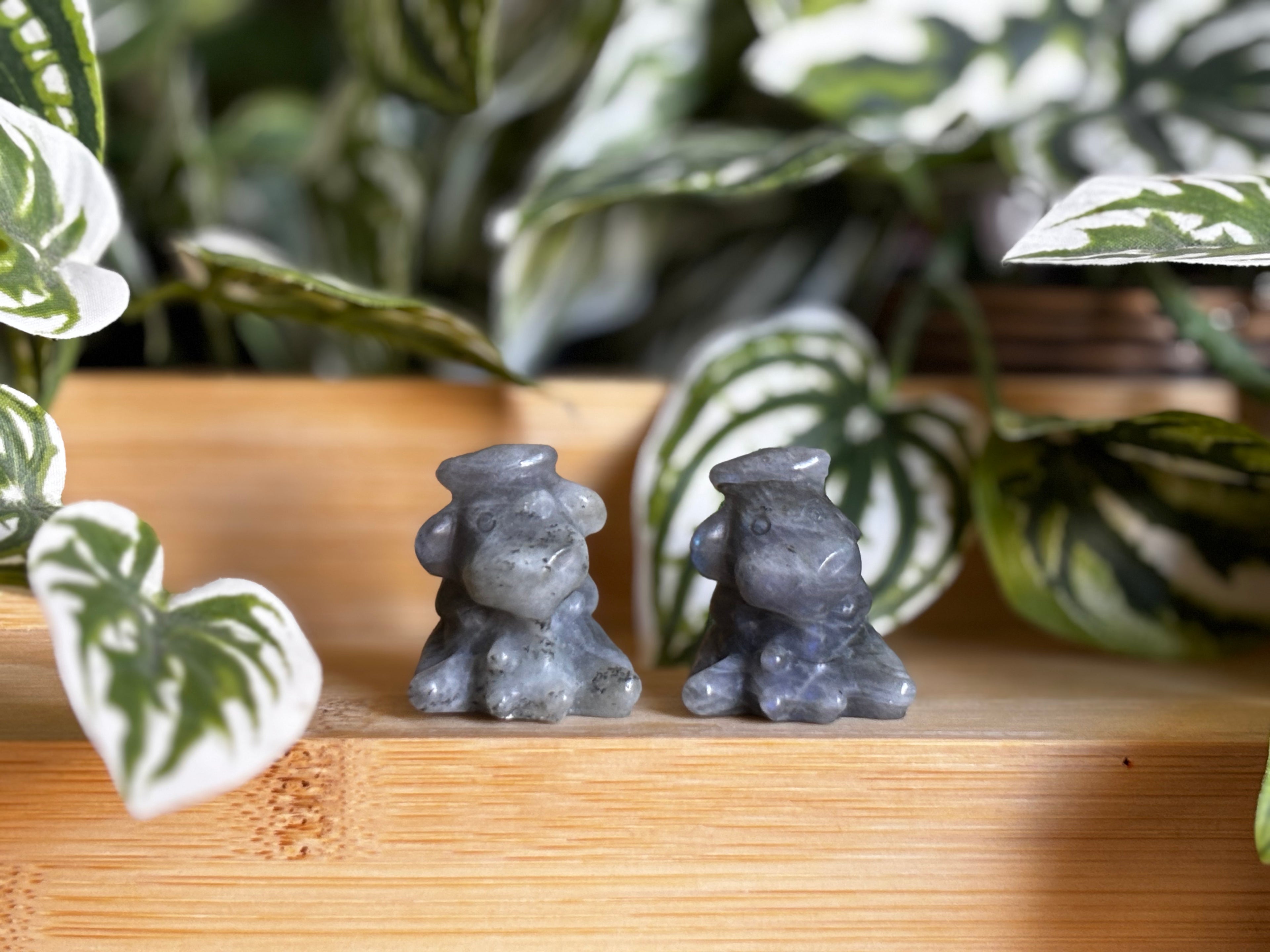 Labradorite Milking Cow Carving