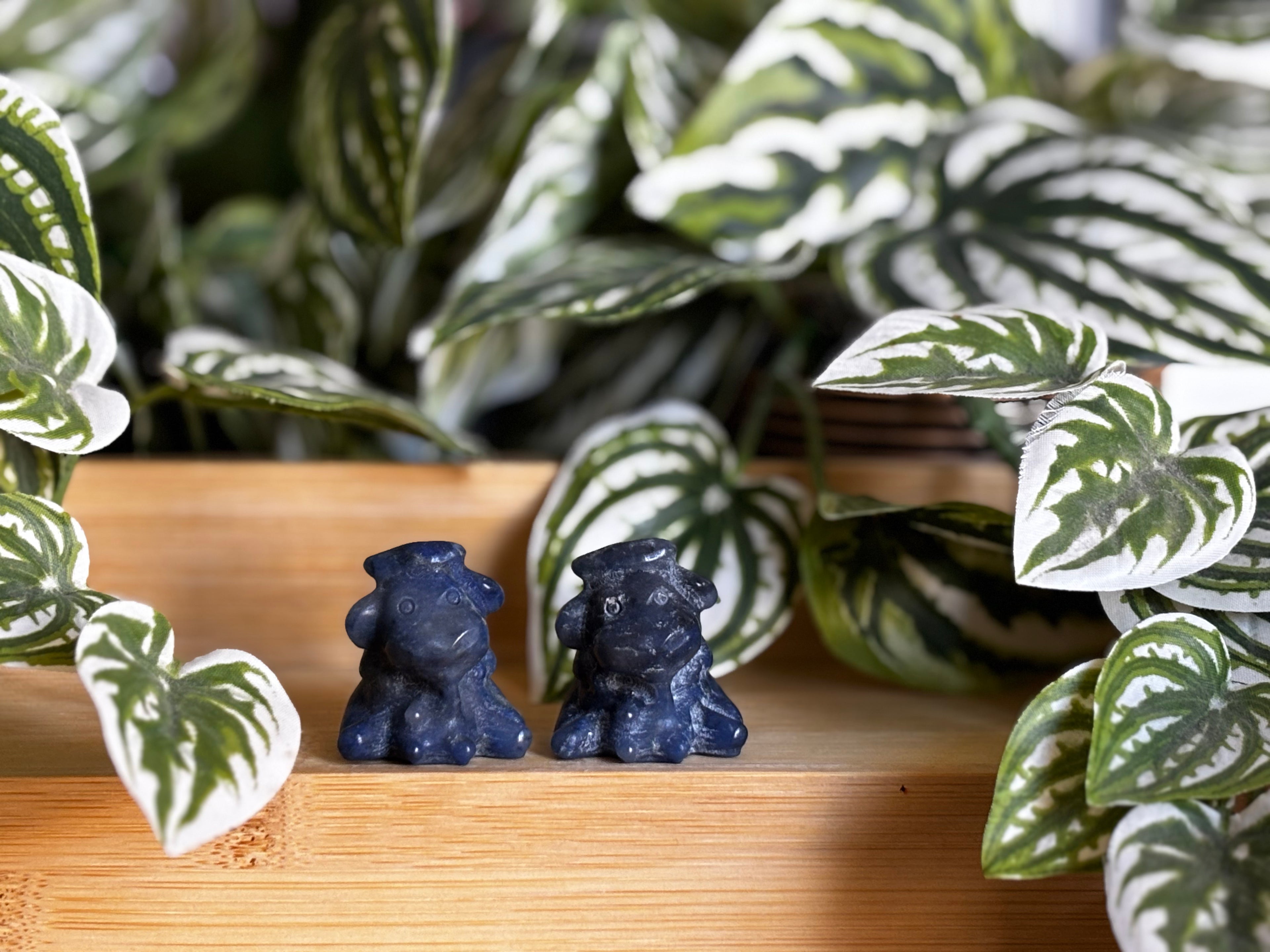 Milking Cow Carving – Blue Aventurine
