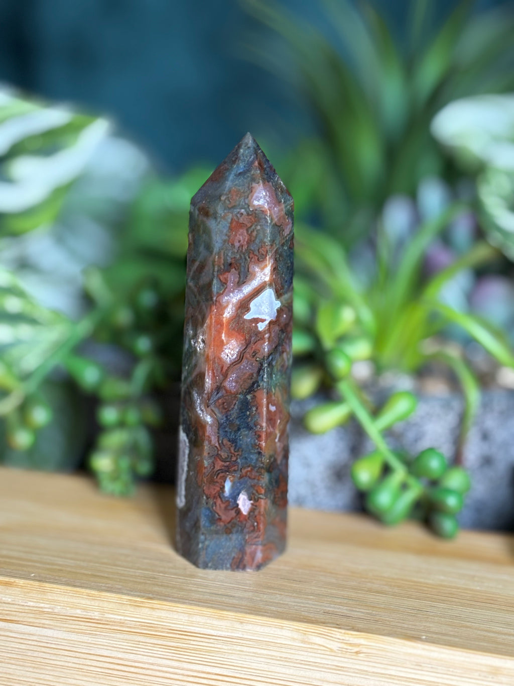 Dark Moss Agate Point