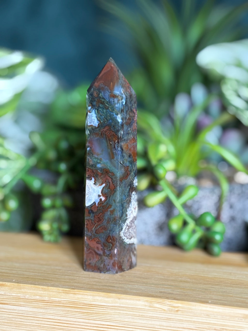 Dark Moss Agate Point