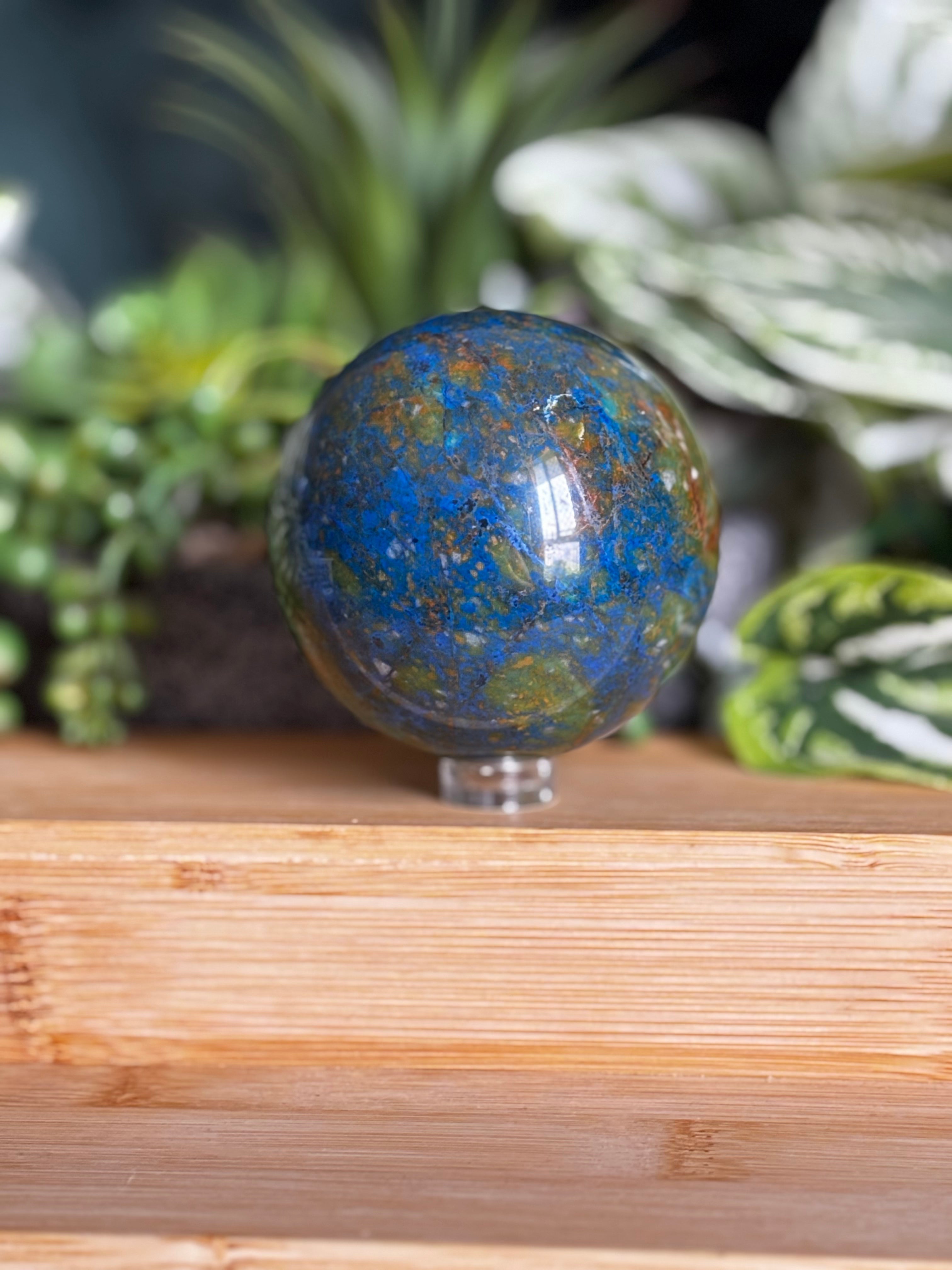 Azurite+Chrysocolla+Malachite Sphere