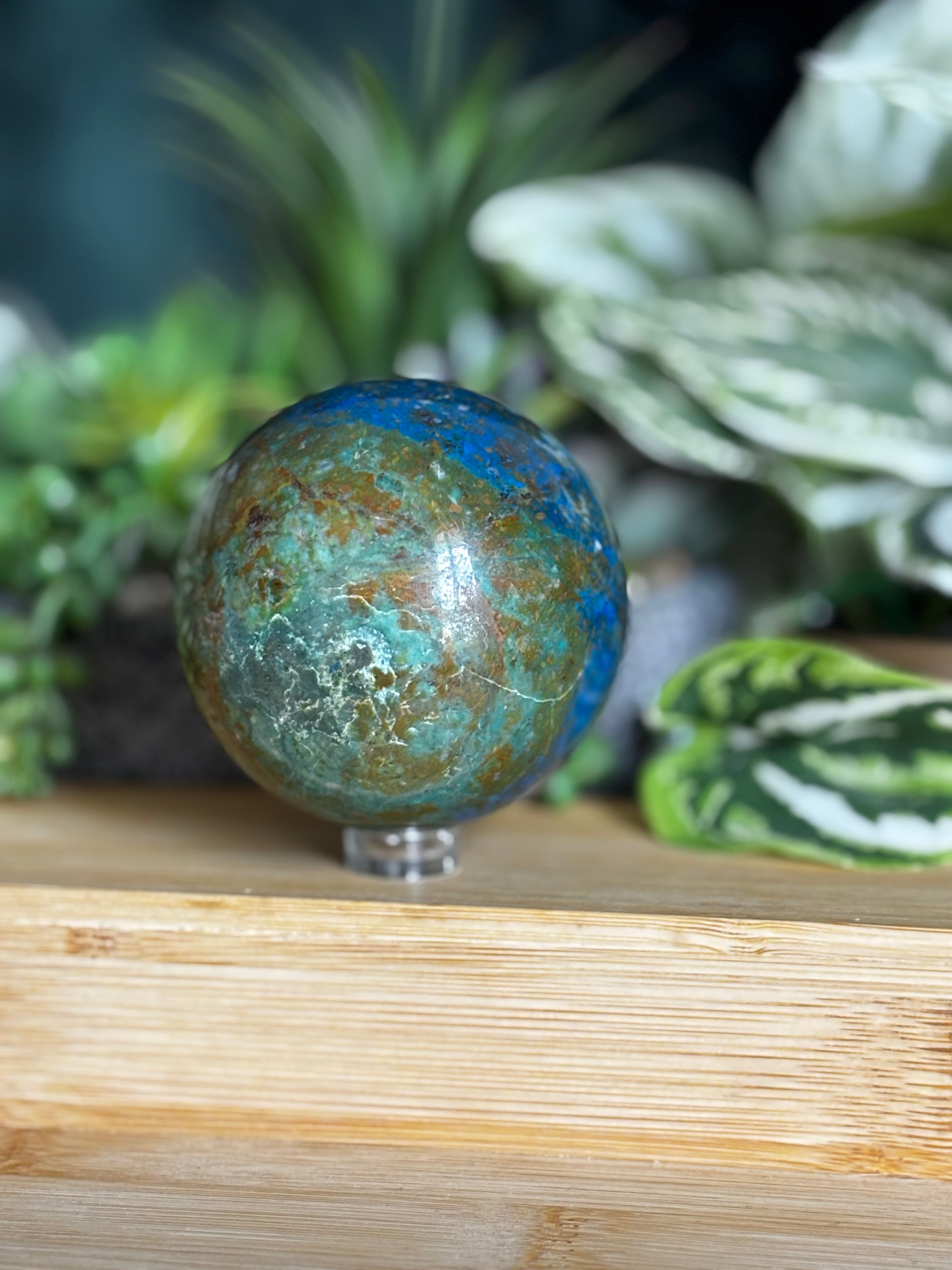 Azurite+Chrysocolla+Malachite Sphere