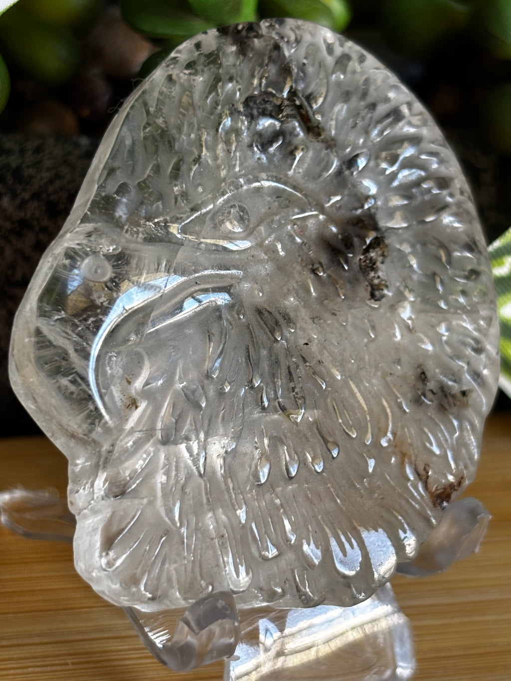 Garden Quartz Eagle Head Carving