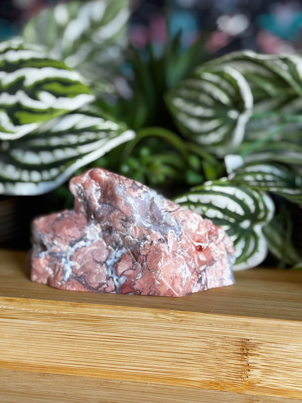 Pink Flower Agate Freeform Chunk