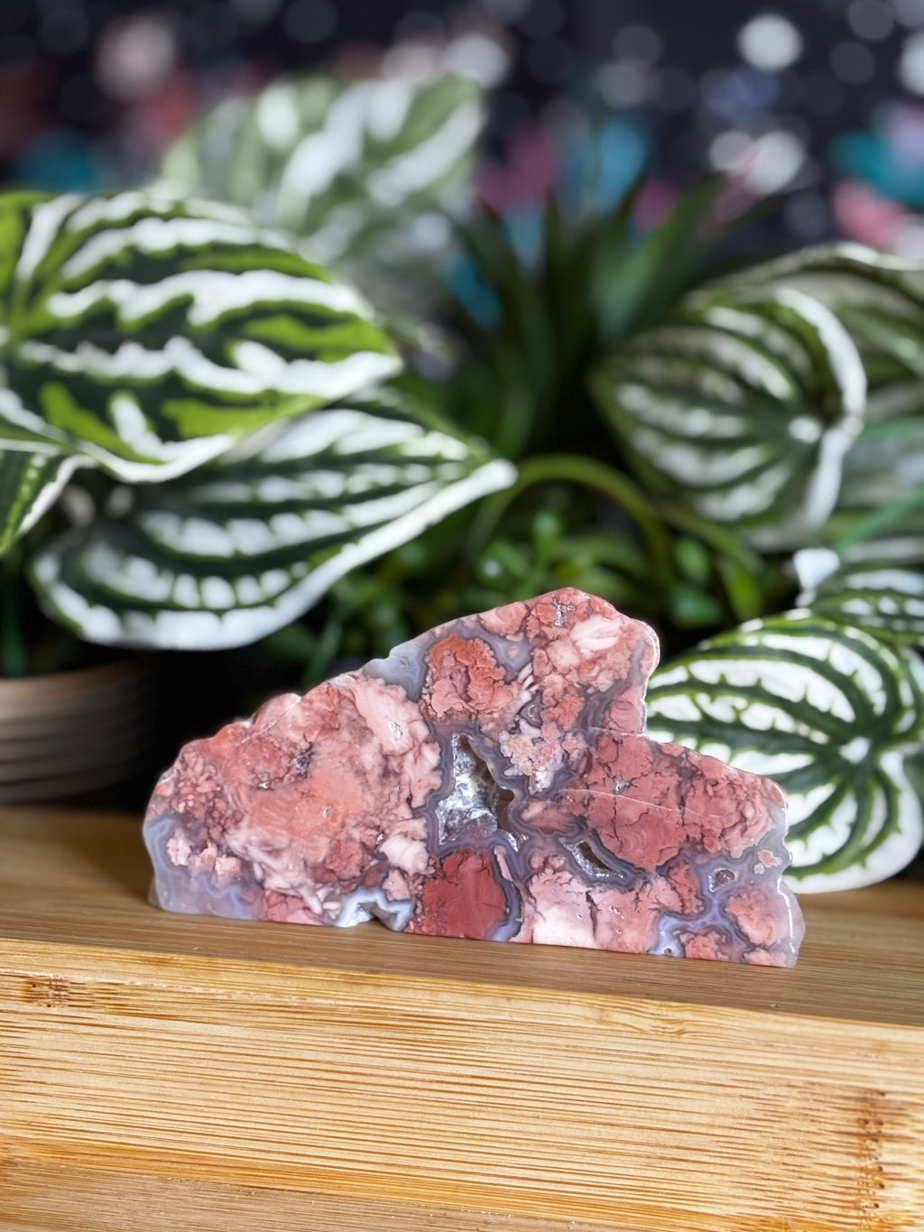 Pink Flower Agate Freeform Chunk