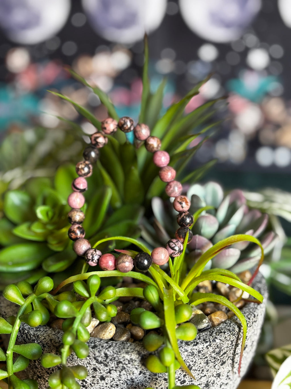 Pink Rhodonite 8mm Bracelet