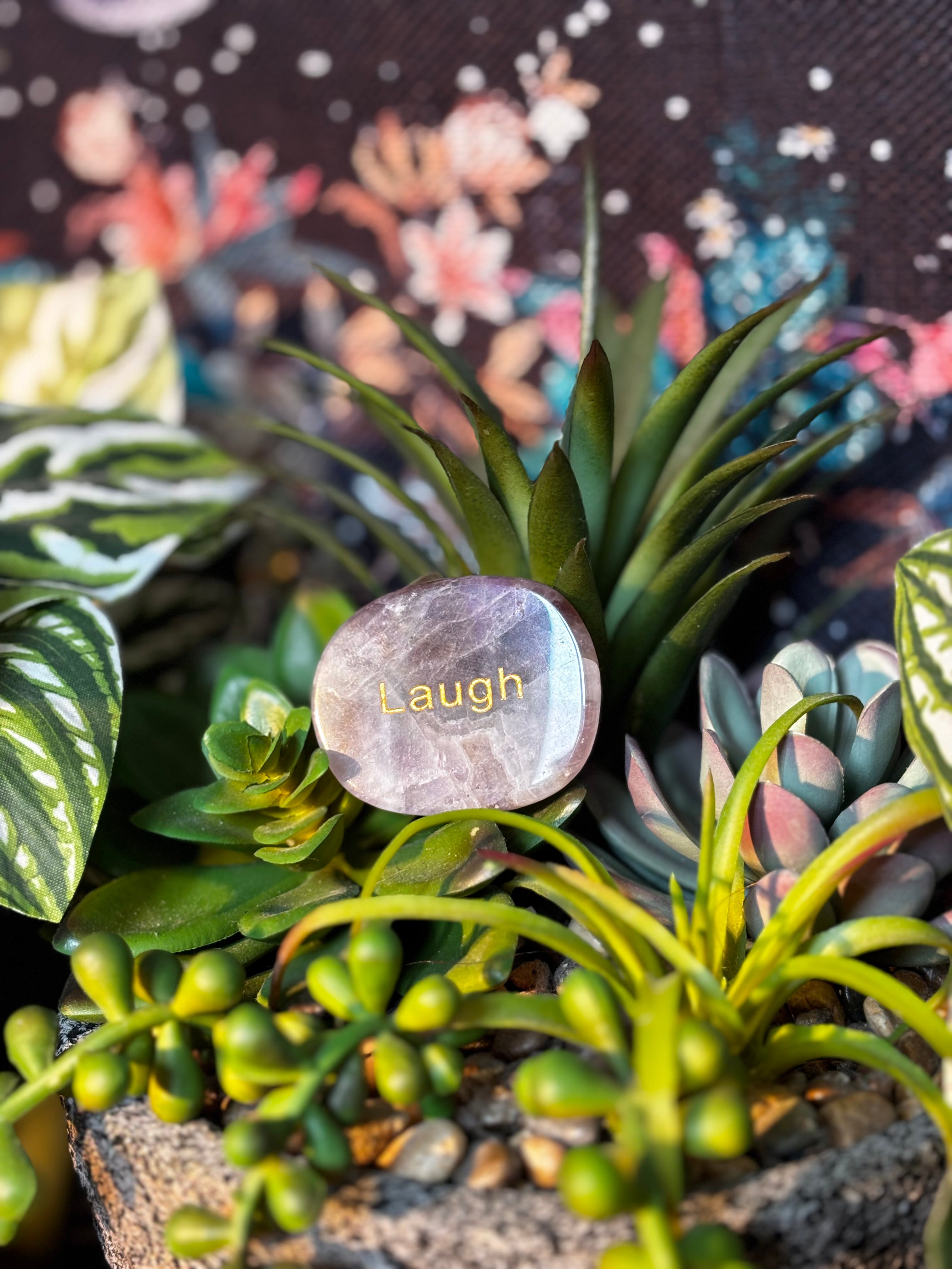 Amethyst 'Laugh' Flat Worry Stone