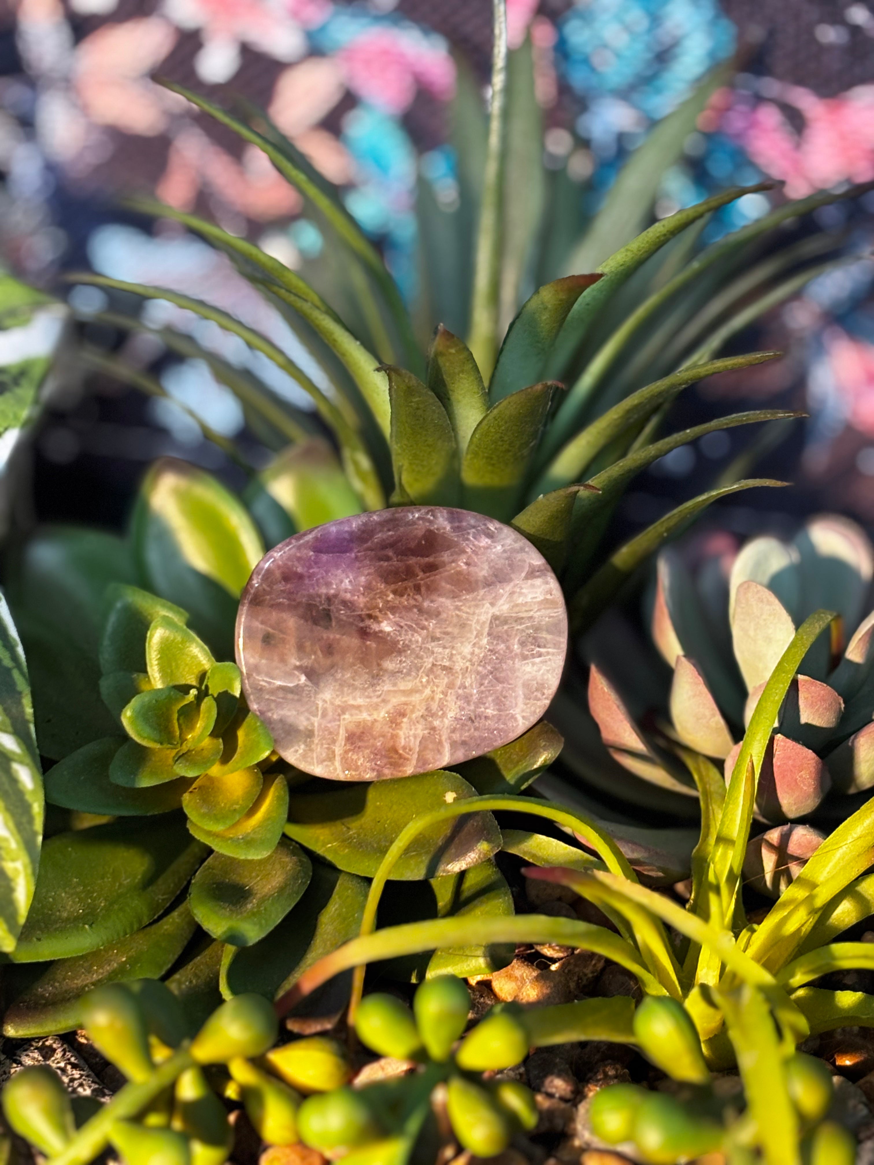 Amethyst 'Laugh' Flat Worry Stone