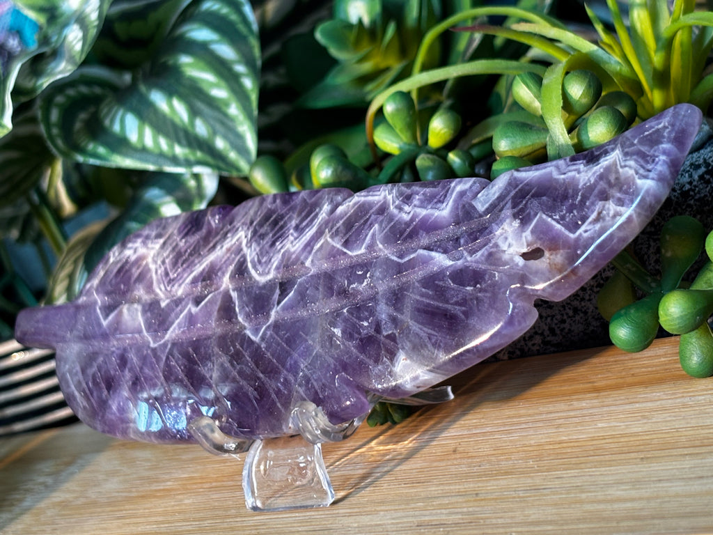 Dream Amethyst Feather Carving