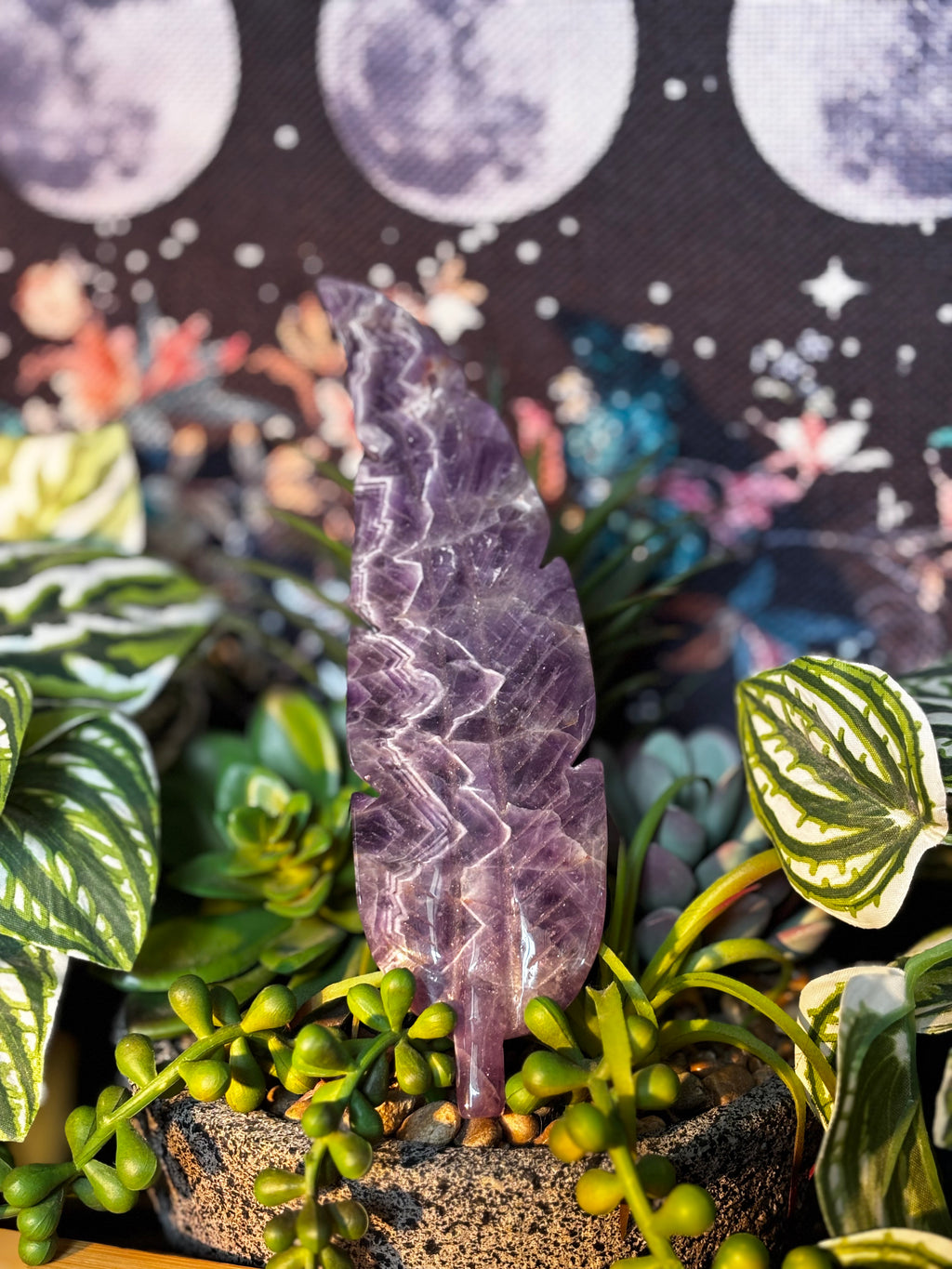 Dream Amethyst Feather Carving
