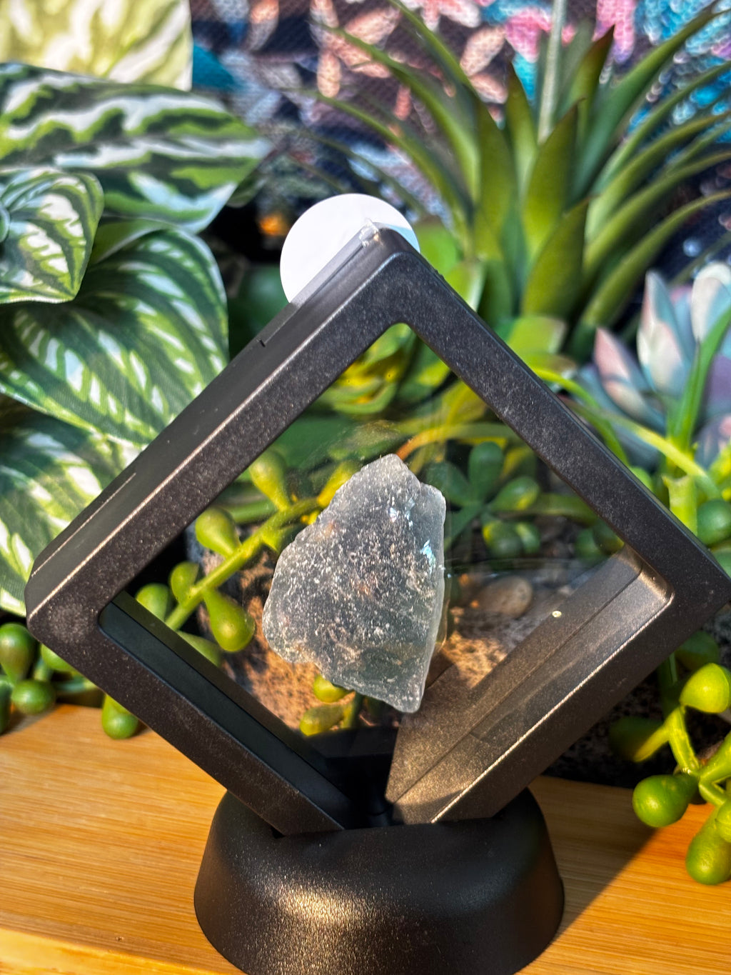 21g Fluorite Specimen in Floating Membrane Display Case