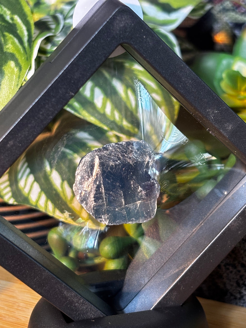 15g Fluorite Specimen in Floating Membrane Display Case