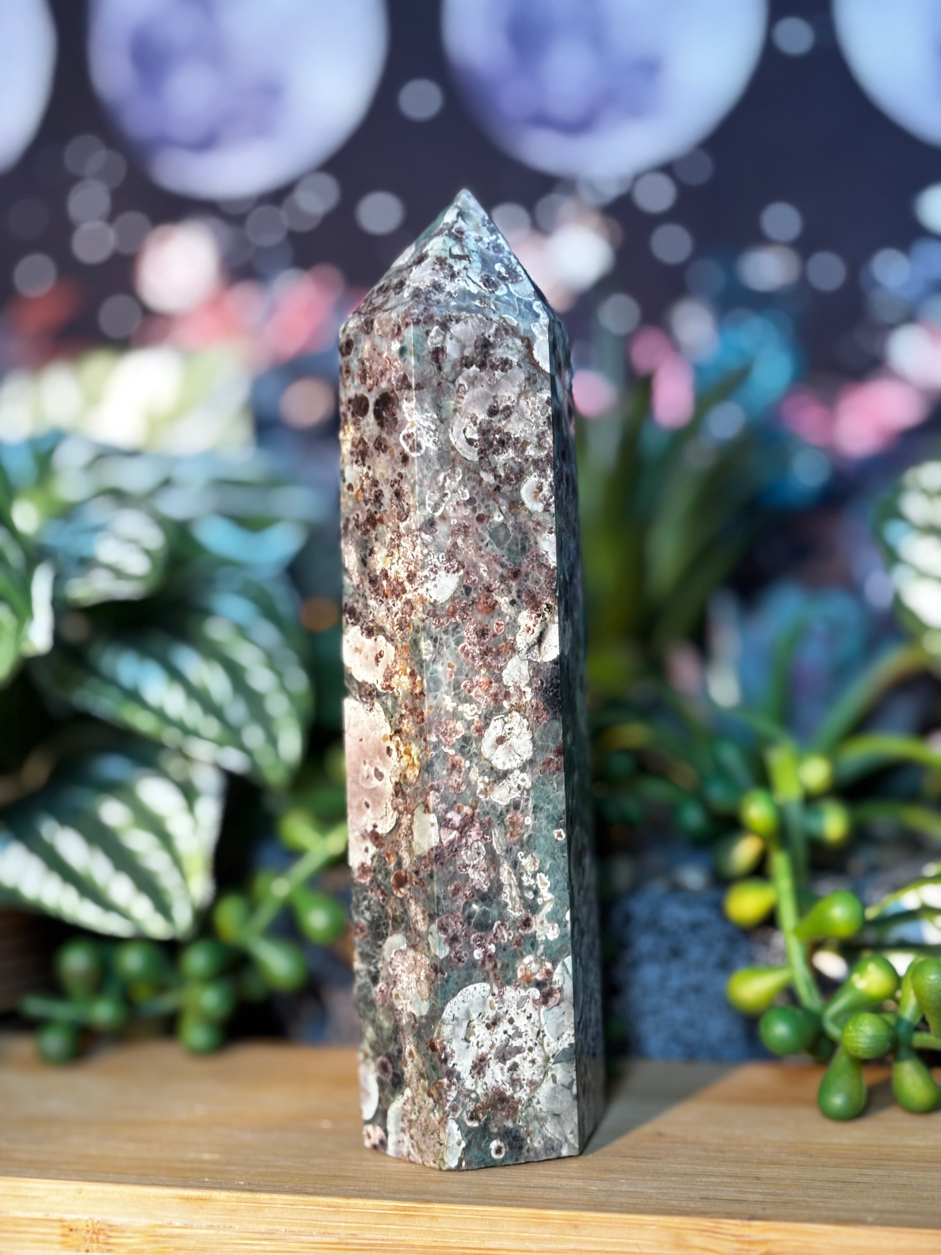 Green Flower Jasper Tower