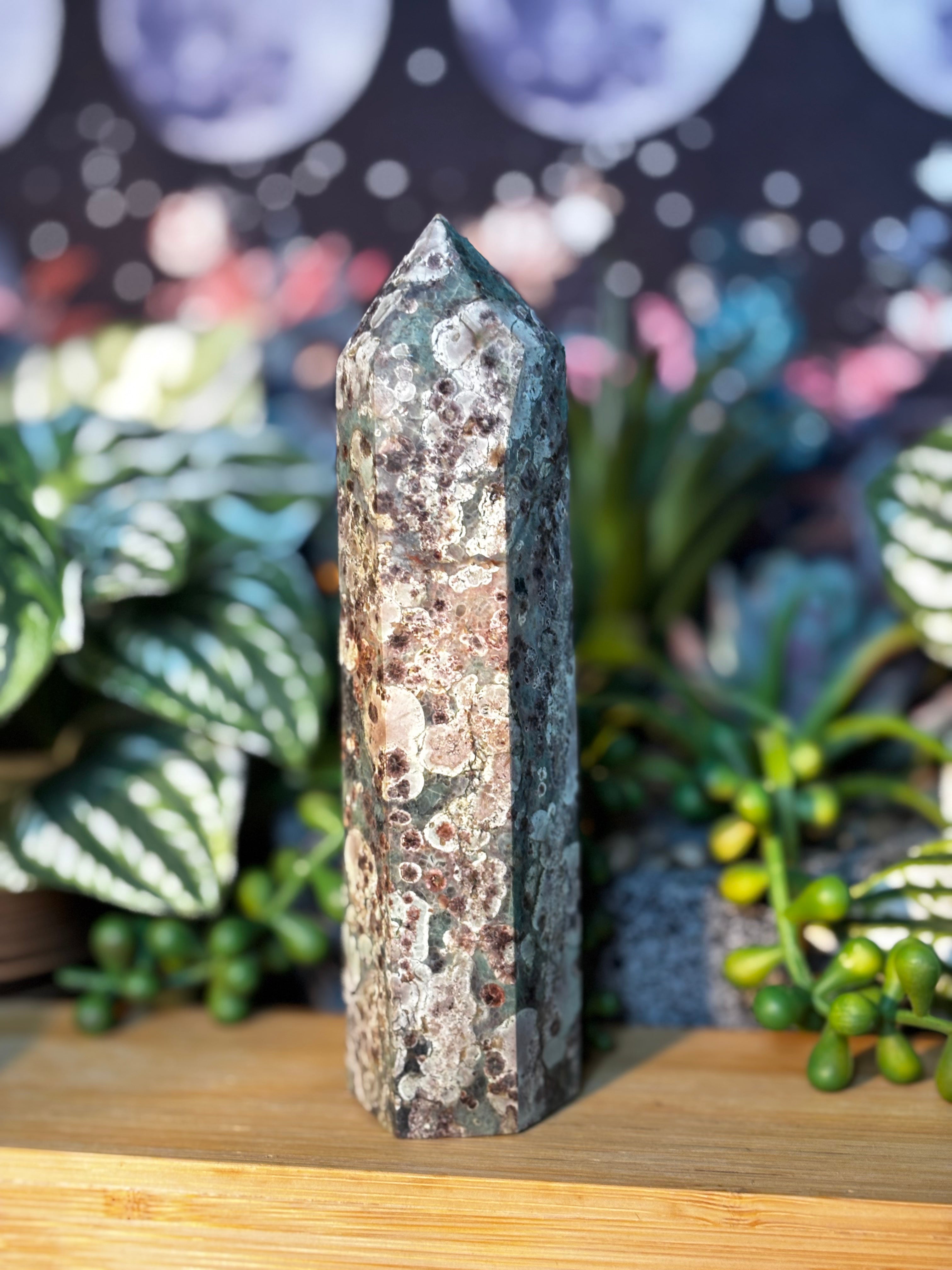 Green Flower Jasper Tower