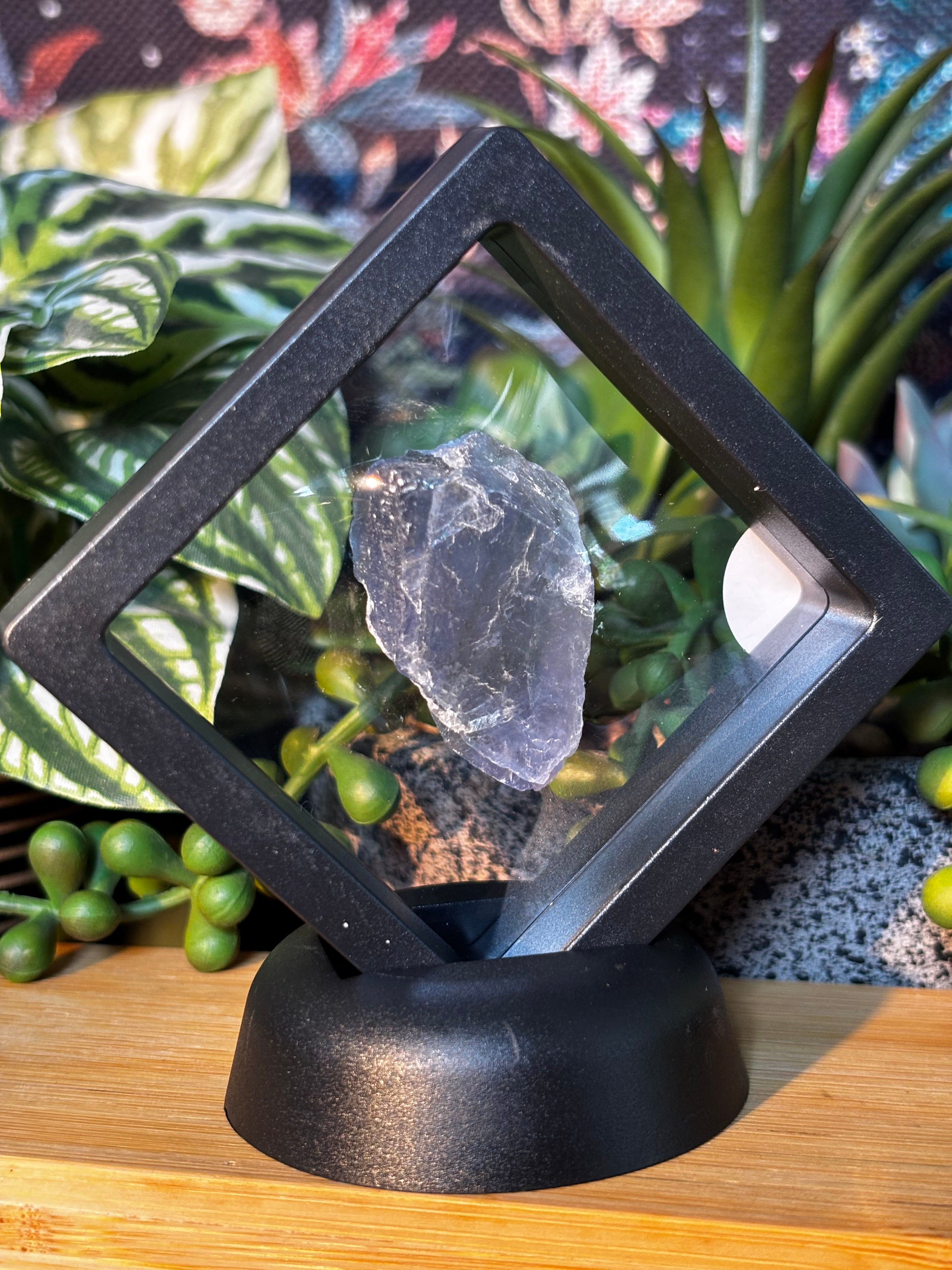 19g Fluorite Specimen in Floating Membrane Display Case