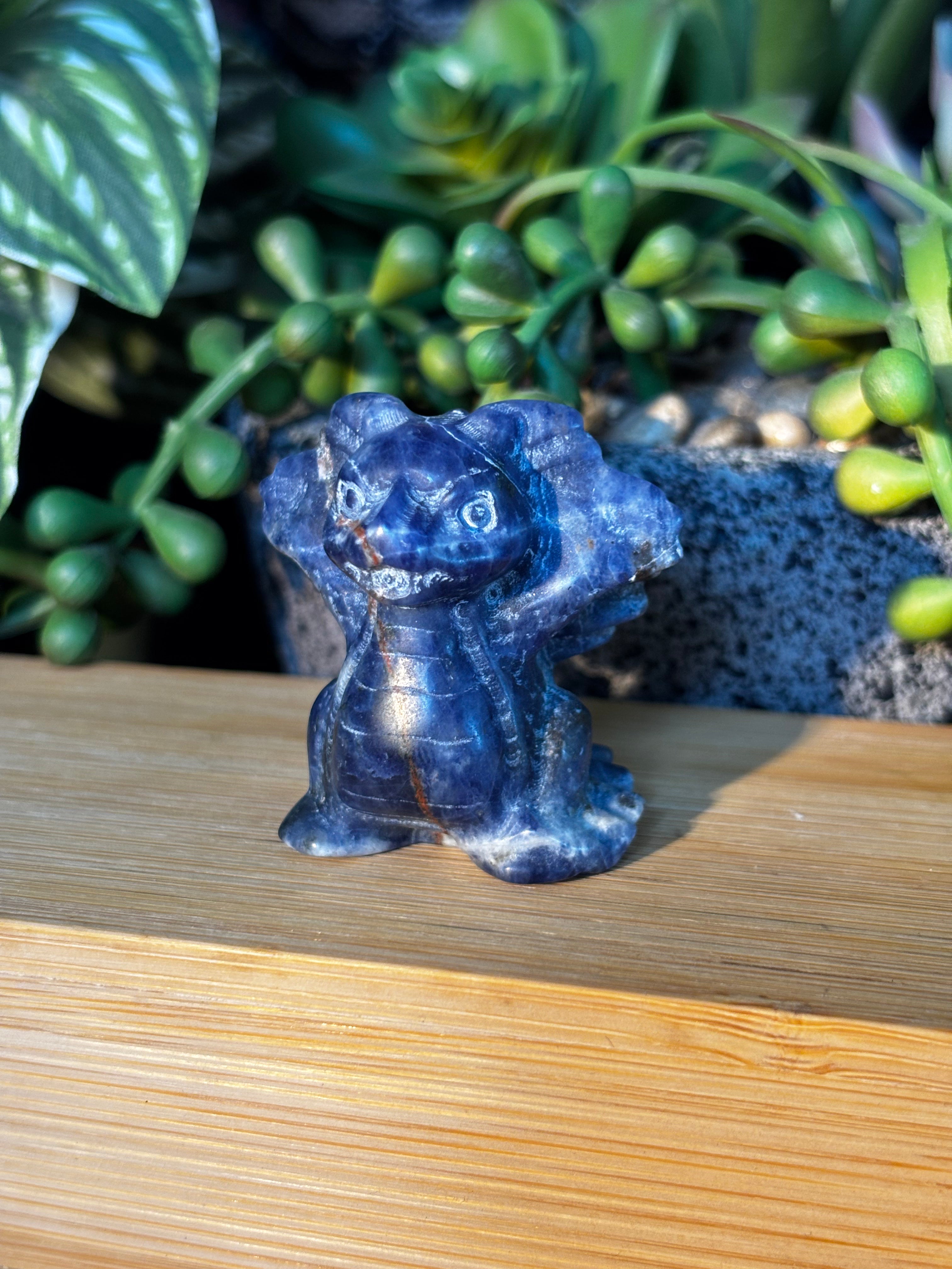 Sodalite Dragon Carving