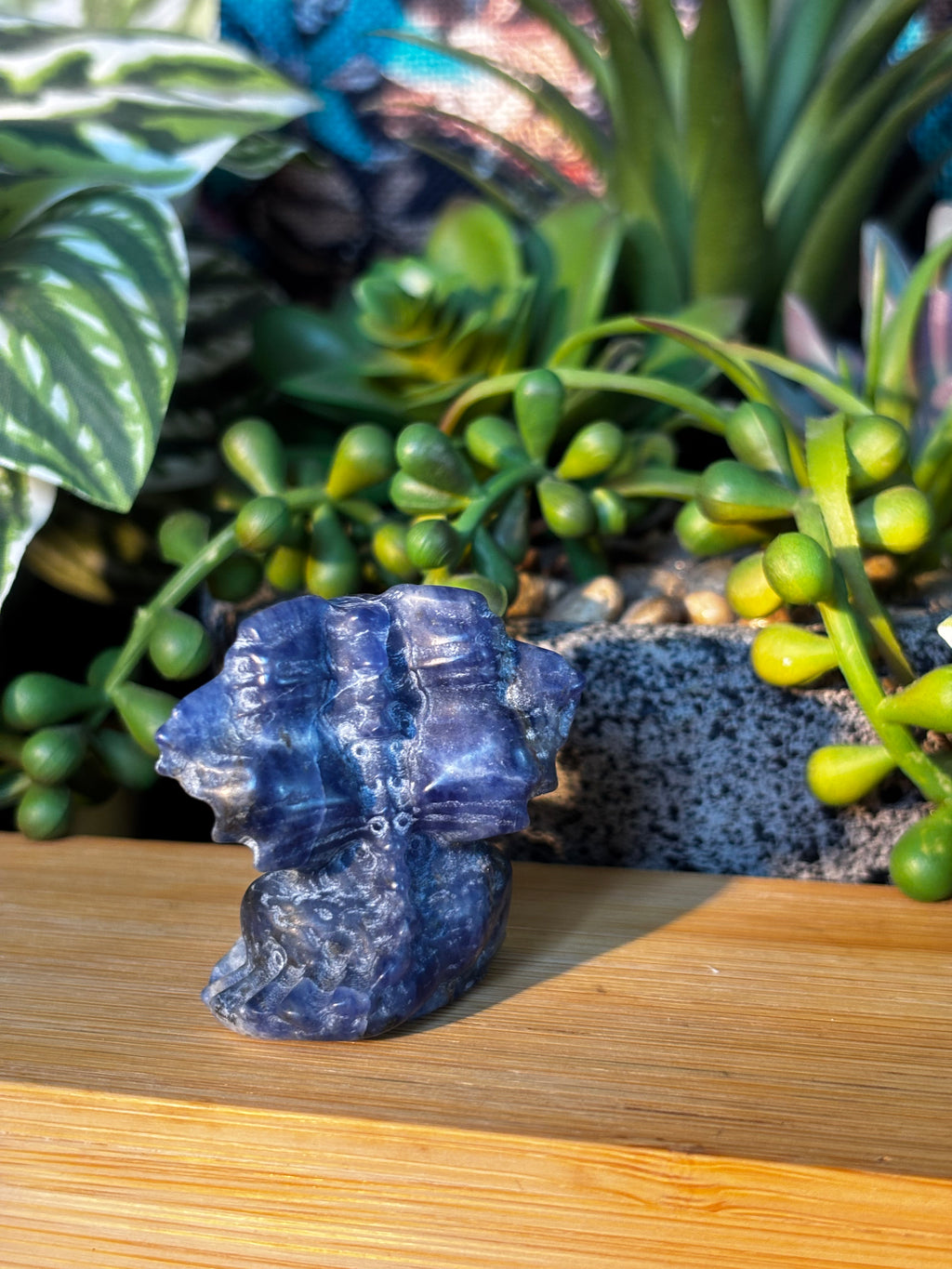 Sodalite Dragon Carving