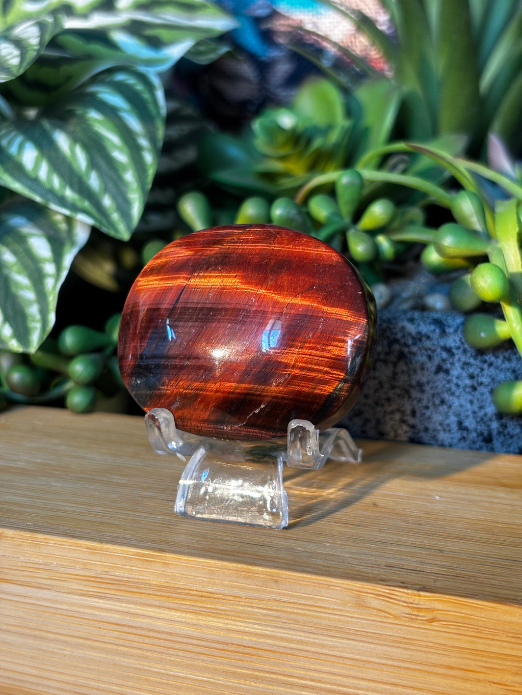 Red Tigers Eye Palm Stone