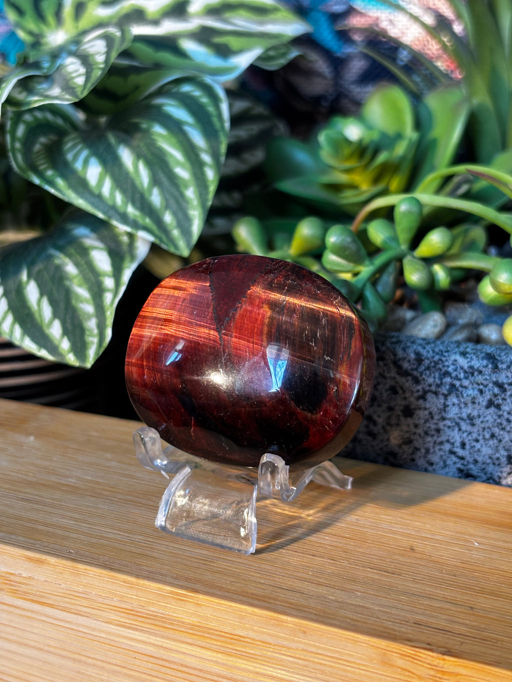 Red Tigers Eye Palm Stone