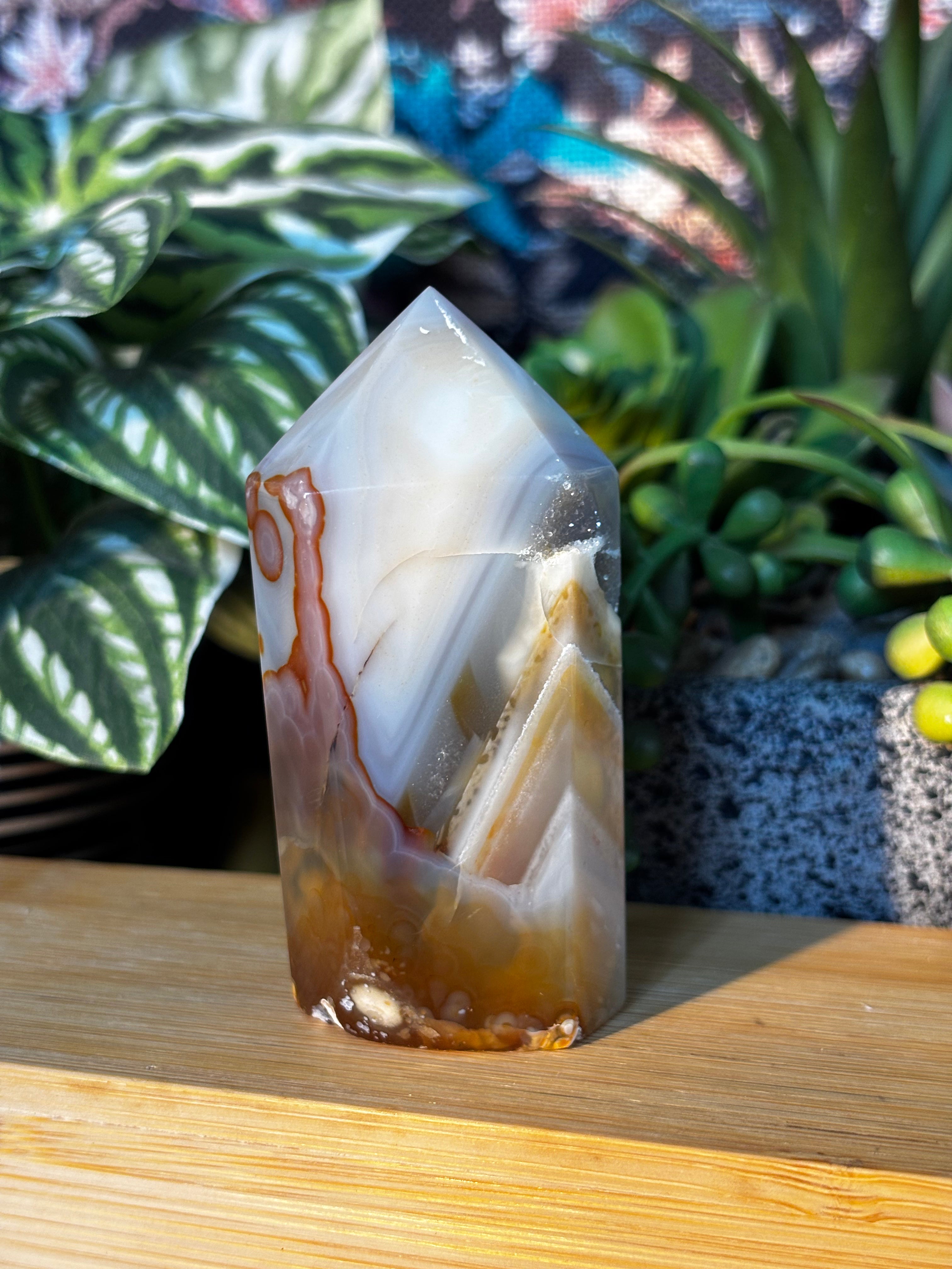 Agate Obelisk w/ Druzy