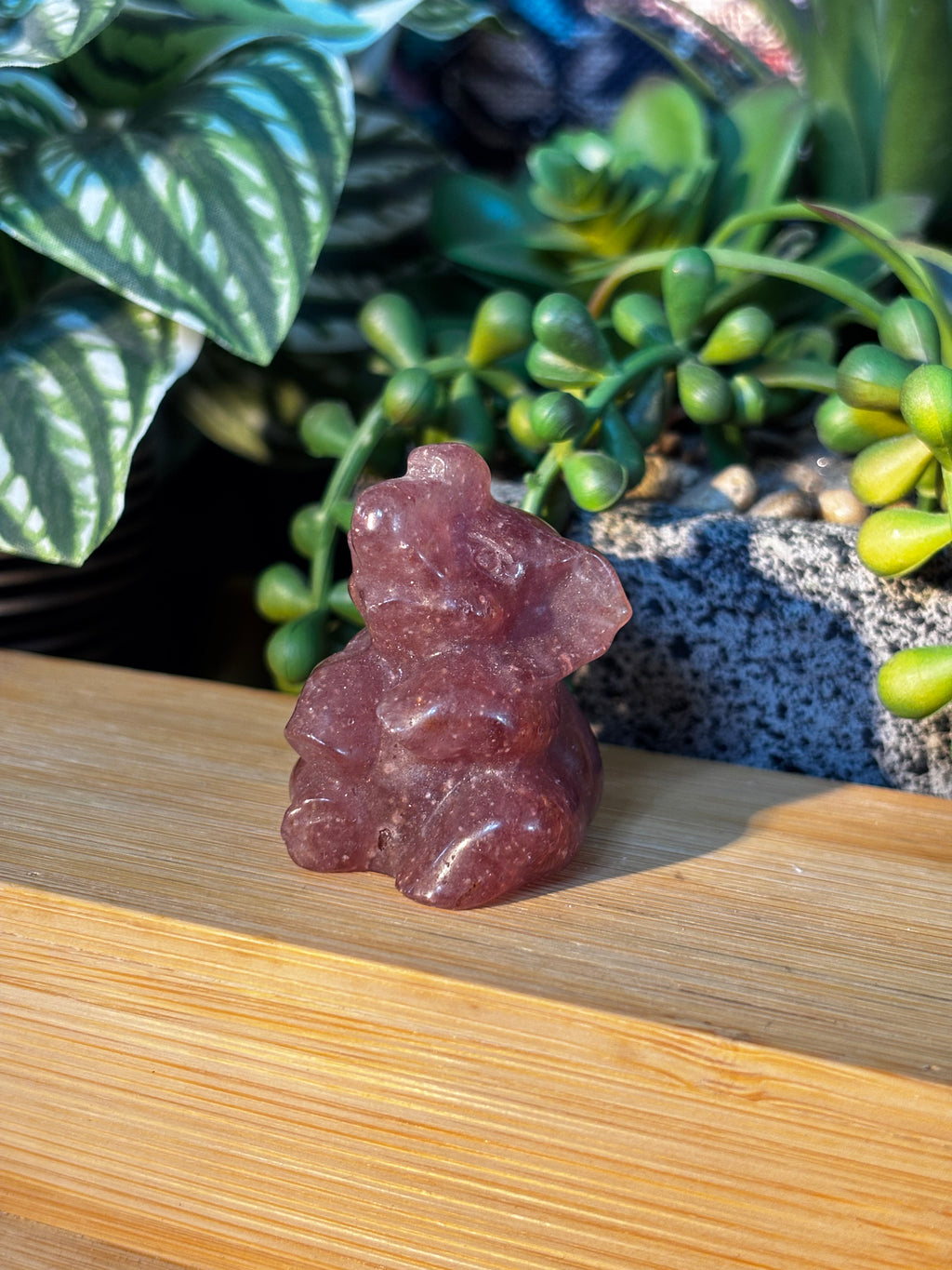 Strawberry Quartz Elephant
