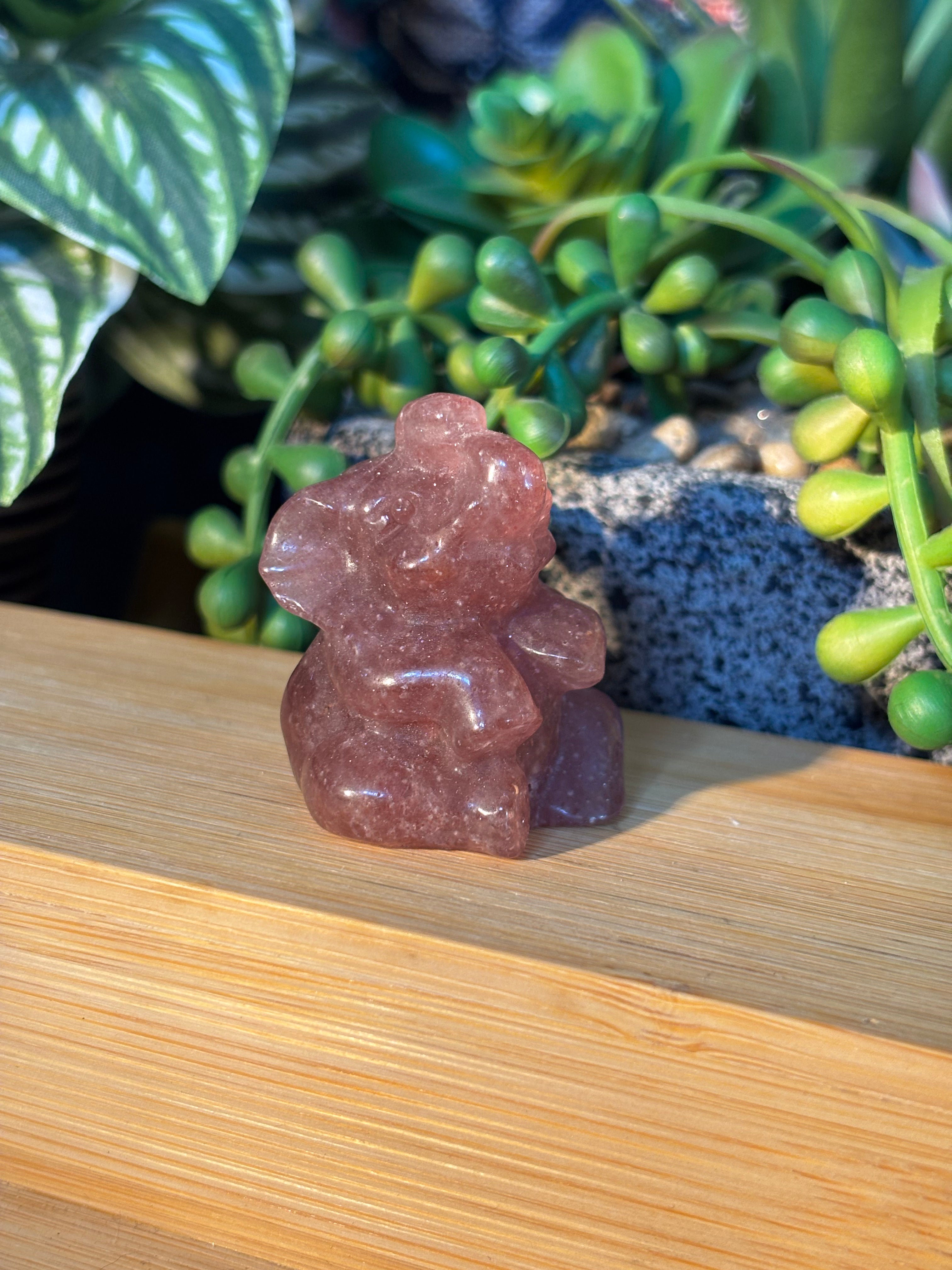 Strawberry Quartz Elephant