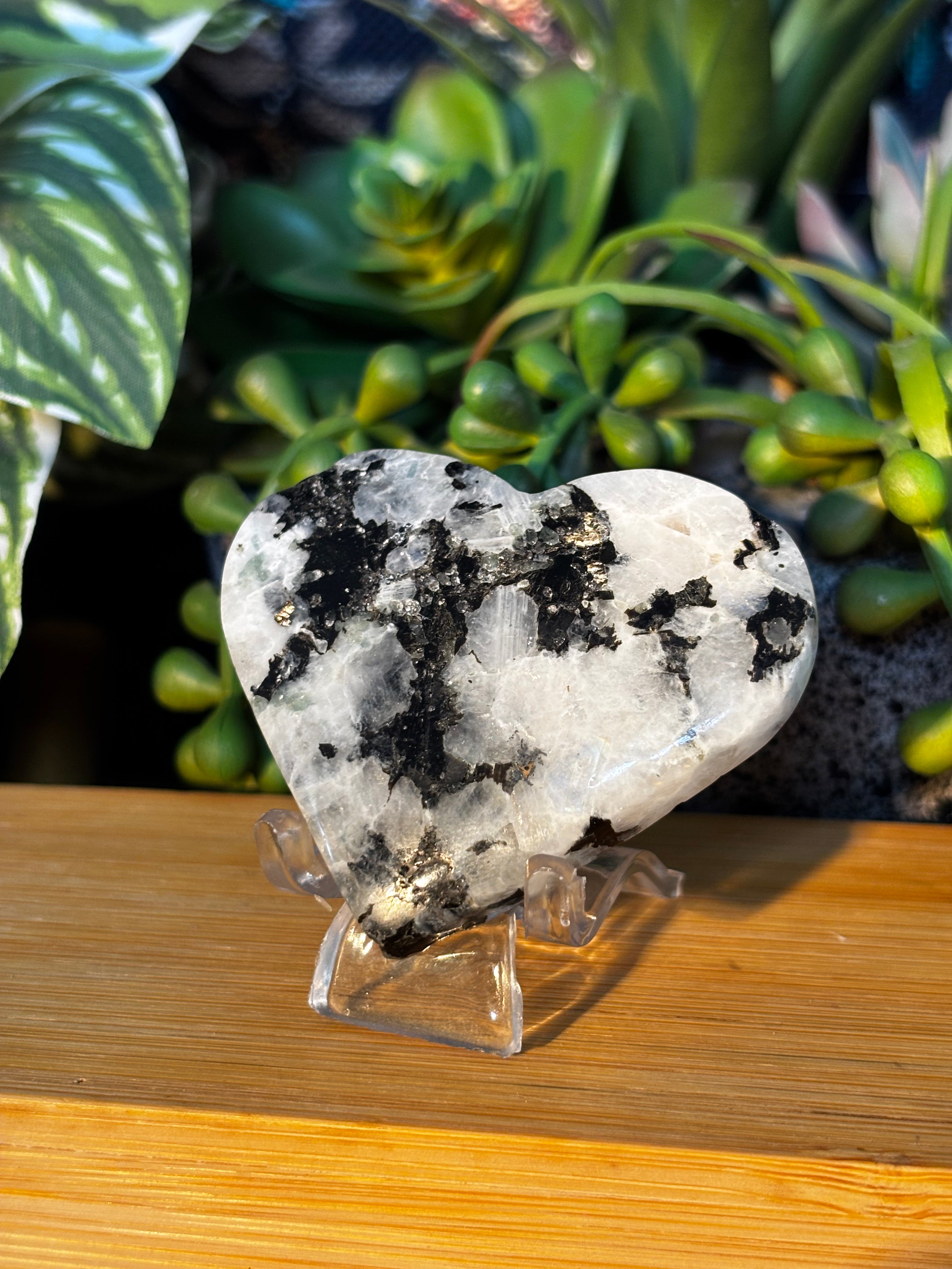 Rainbow Moonstone Heart