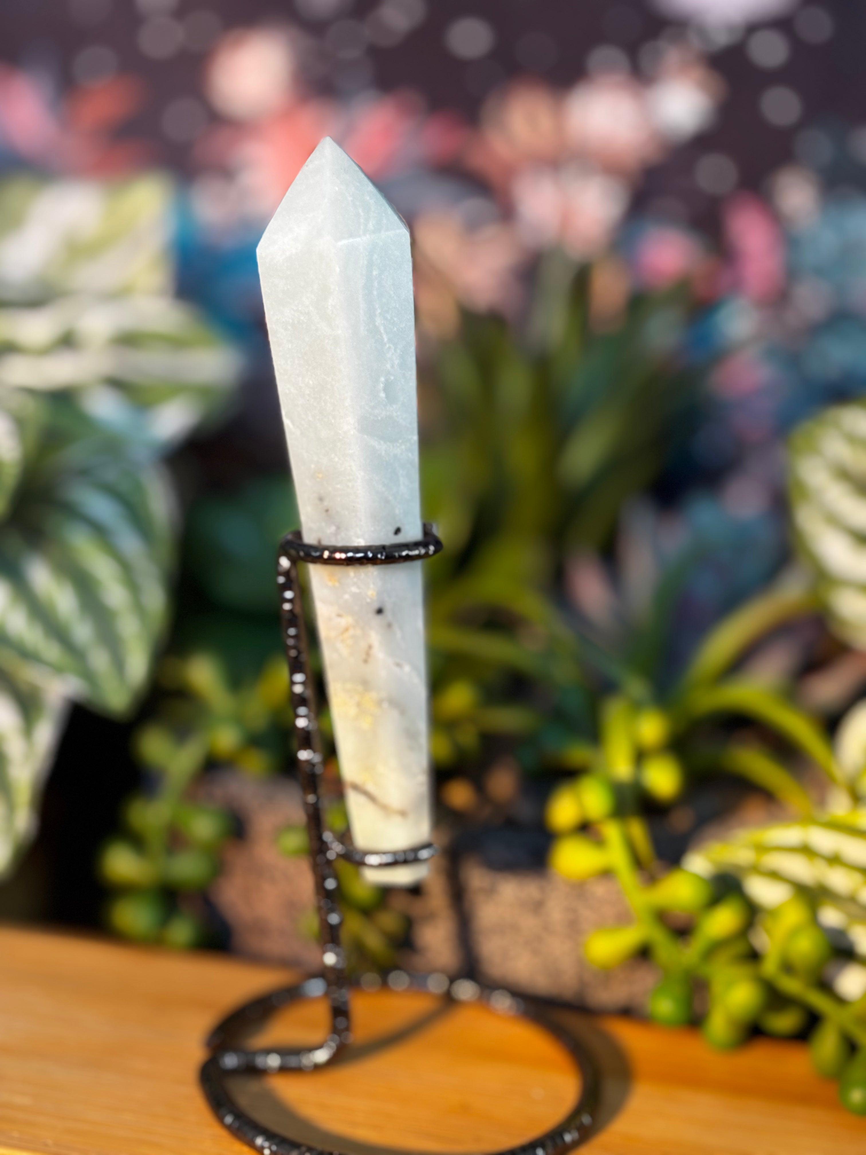 Caribbean Calcite Wand w/ Stand