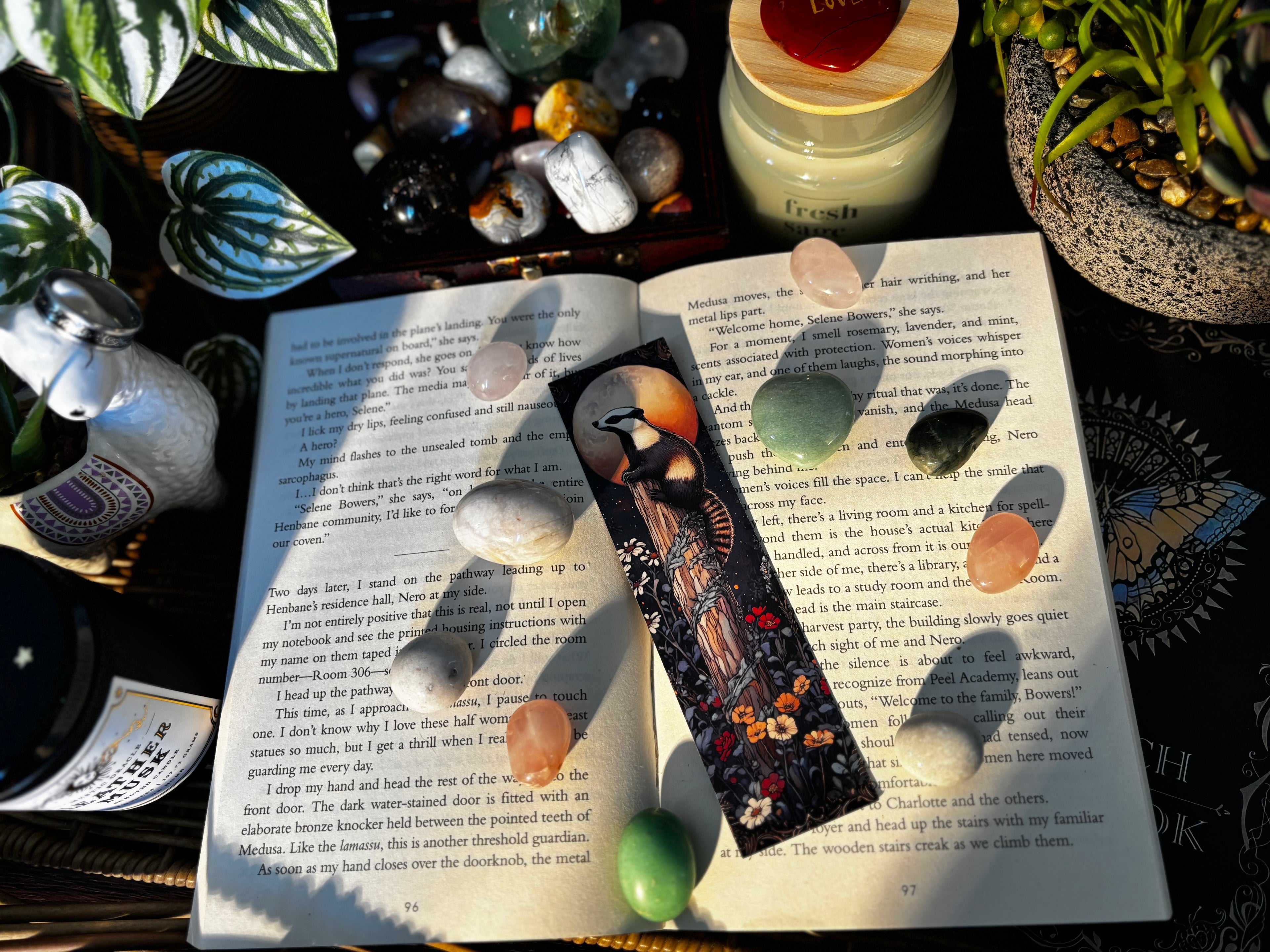 Badger Flower Field Bookmark