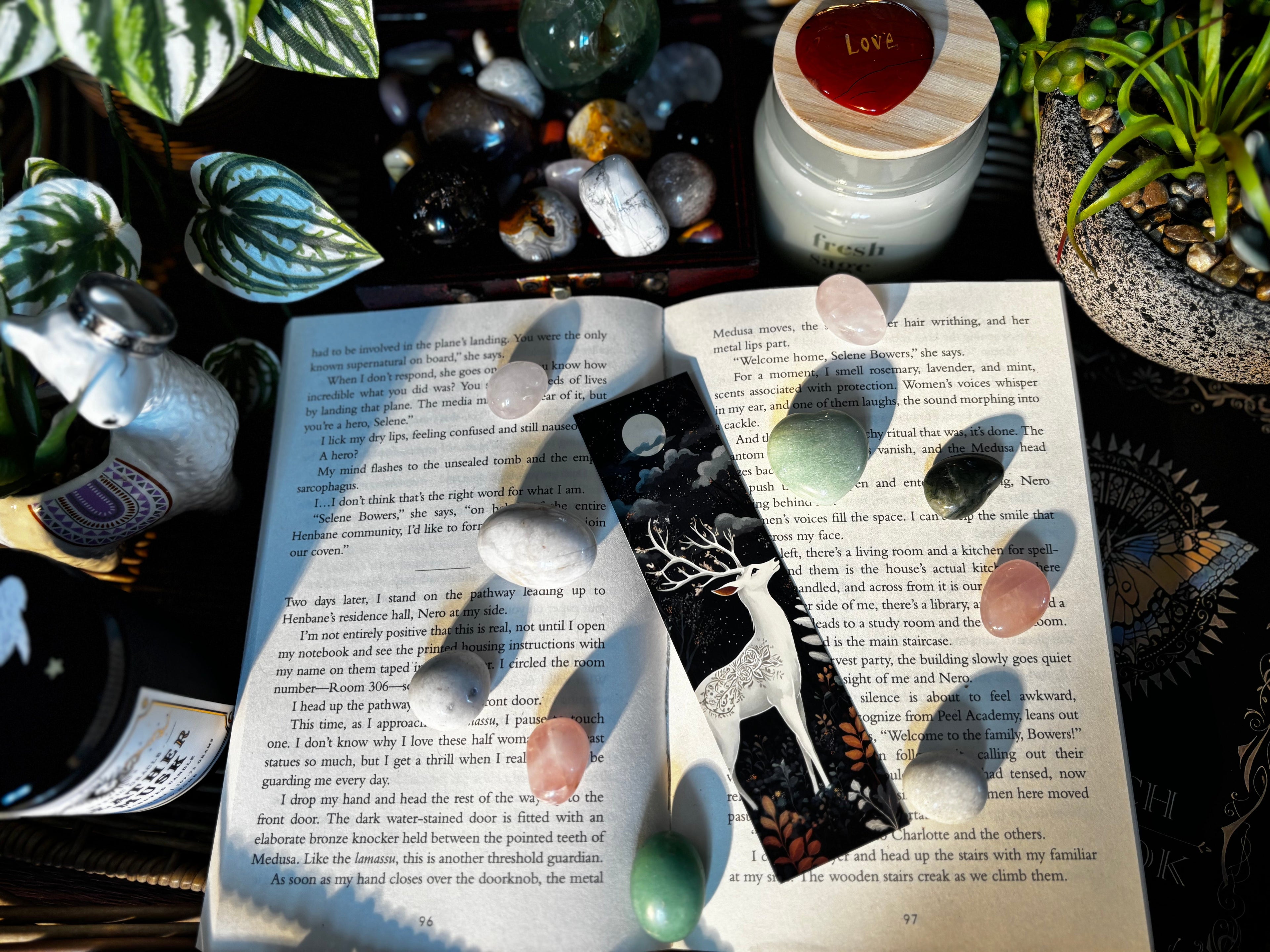 Moonlit White Deer Bookmark