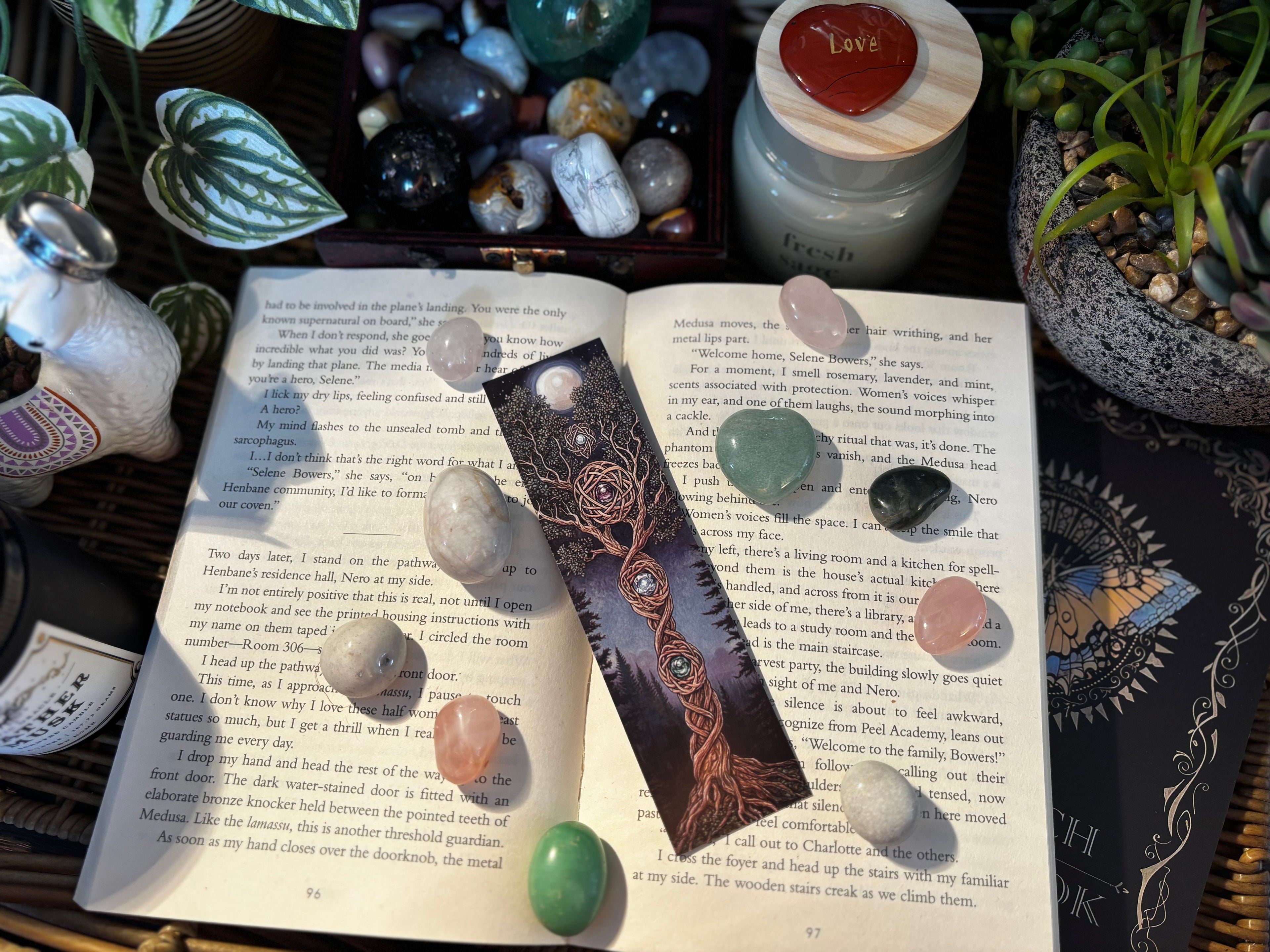Tree Wrapped Gems Bookmark