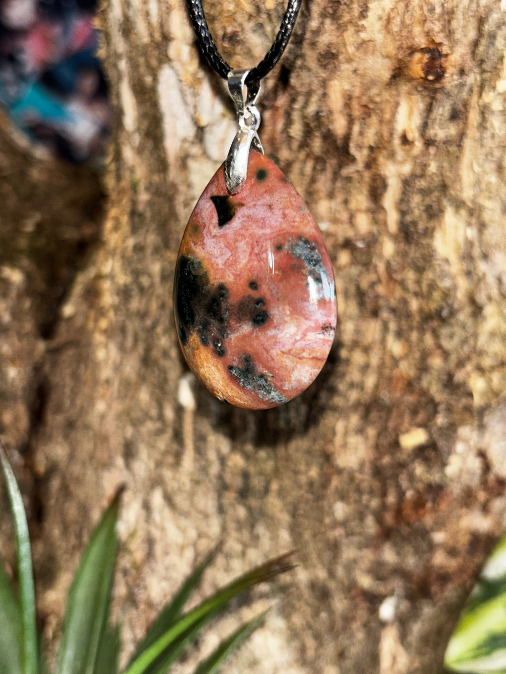 Pinkish-Red Ocean Jasper Pendant